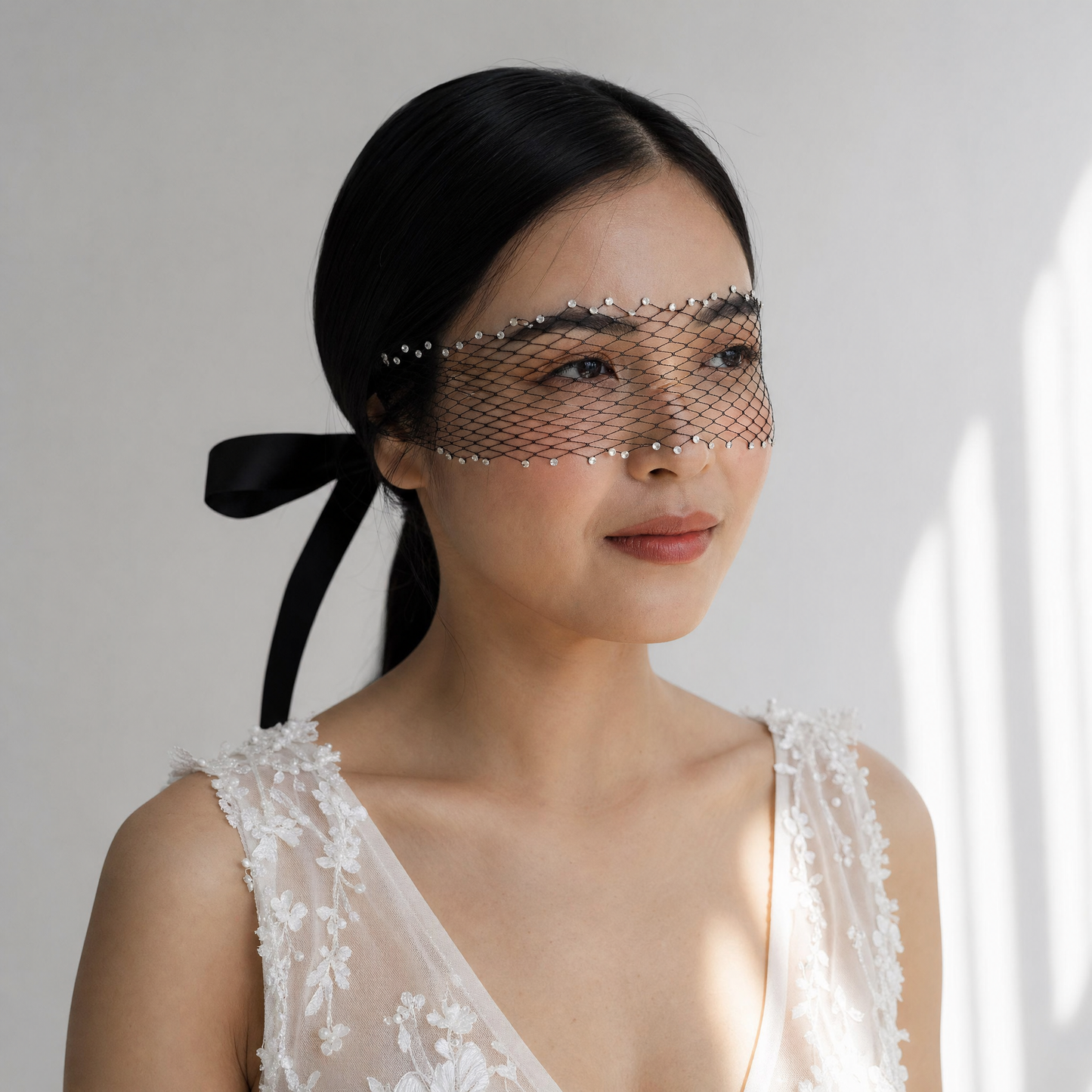 Sparkling Birdcage Bridal Veil Diamond Wedding Veil - Bridella BMA17-B