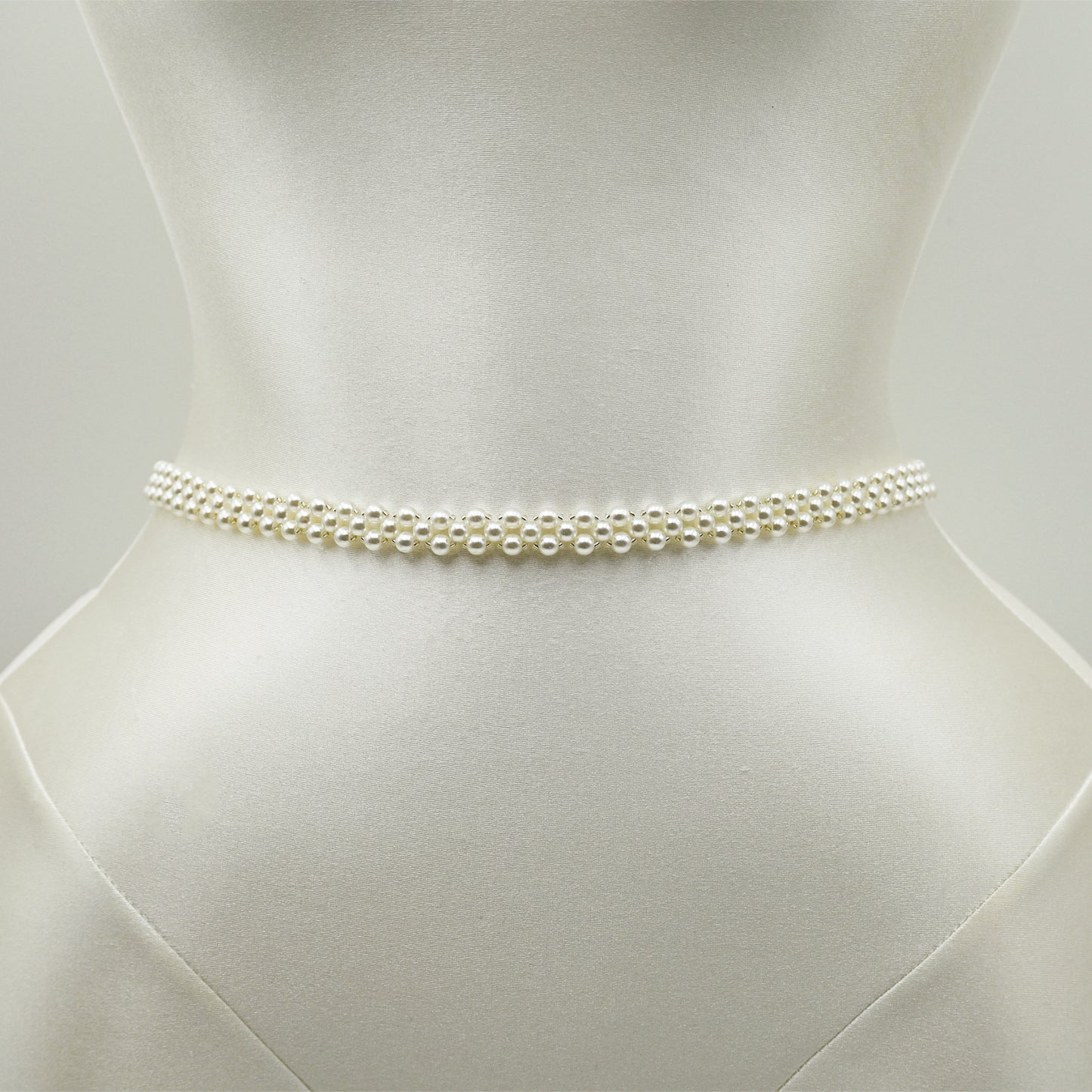 White Pearl Bridal Belt Wedding Sash – Bridella BS398