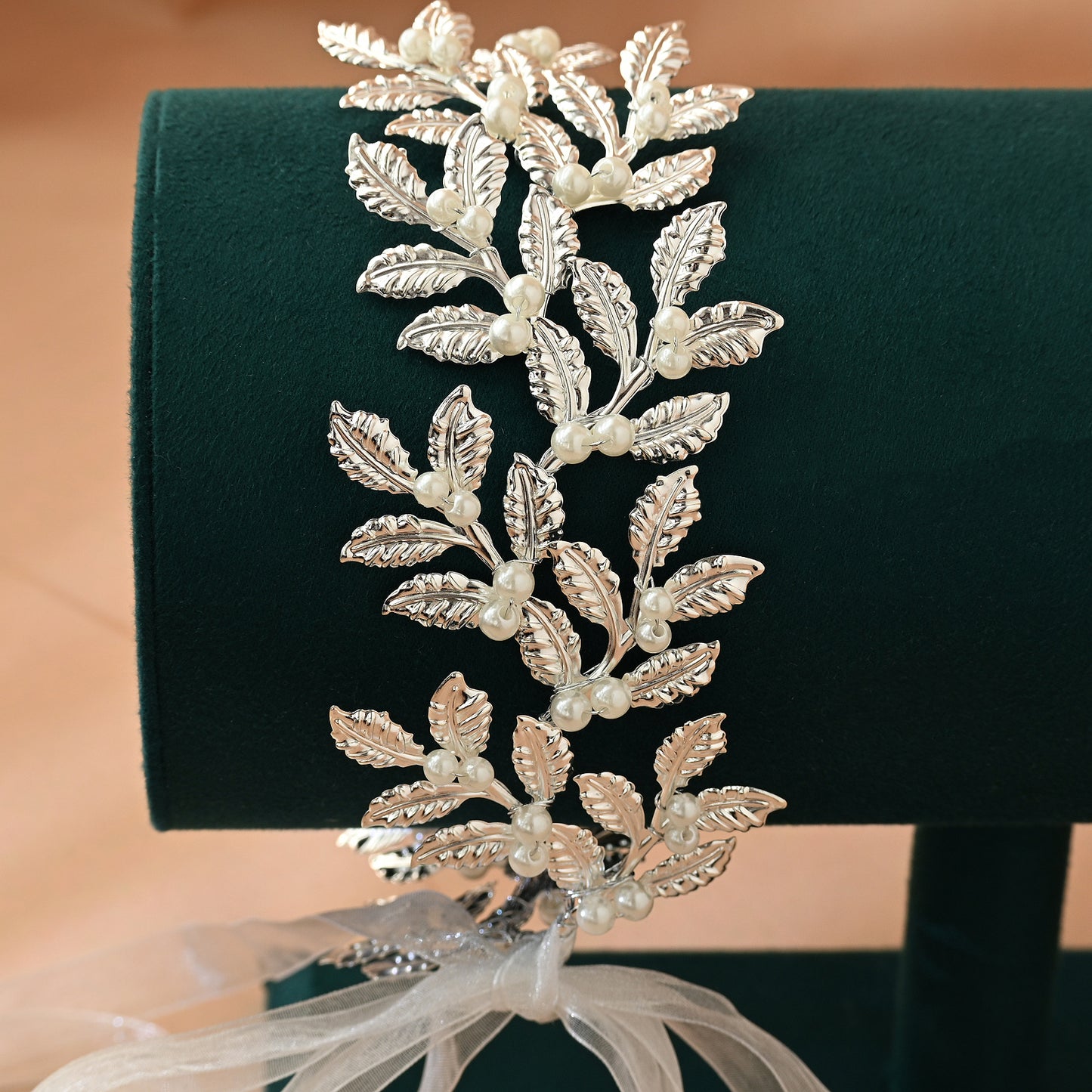 Bridella BHP353-S Silver Pearl & Alloy Headband