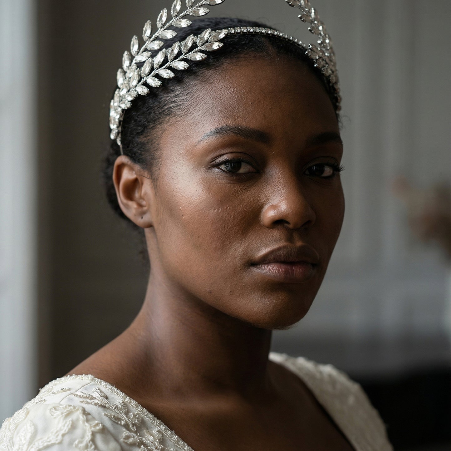 Bridella BHP528-S Silver Rhinestone Headband