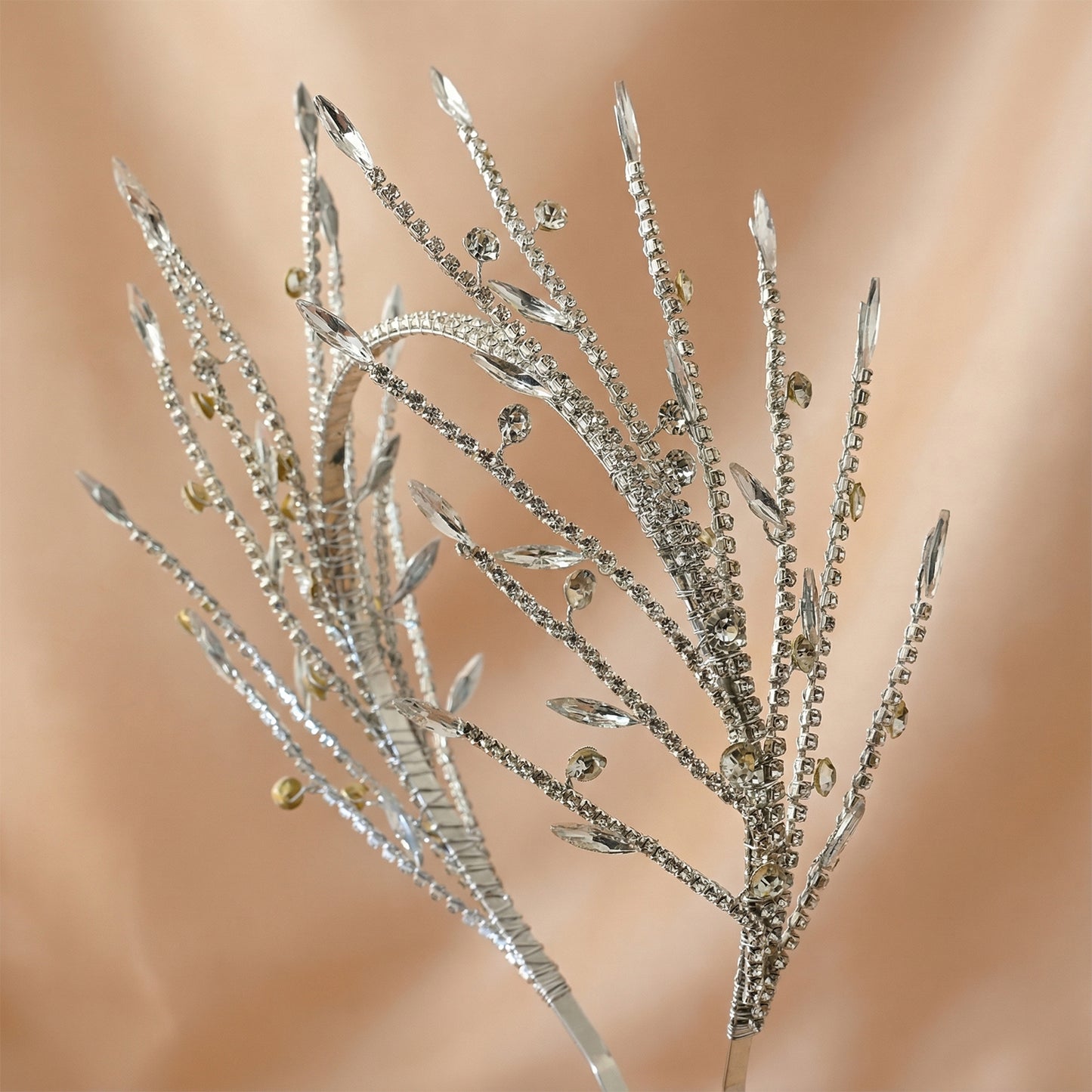 Bridella BHP532-S Silver Rhinestone Tiara