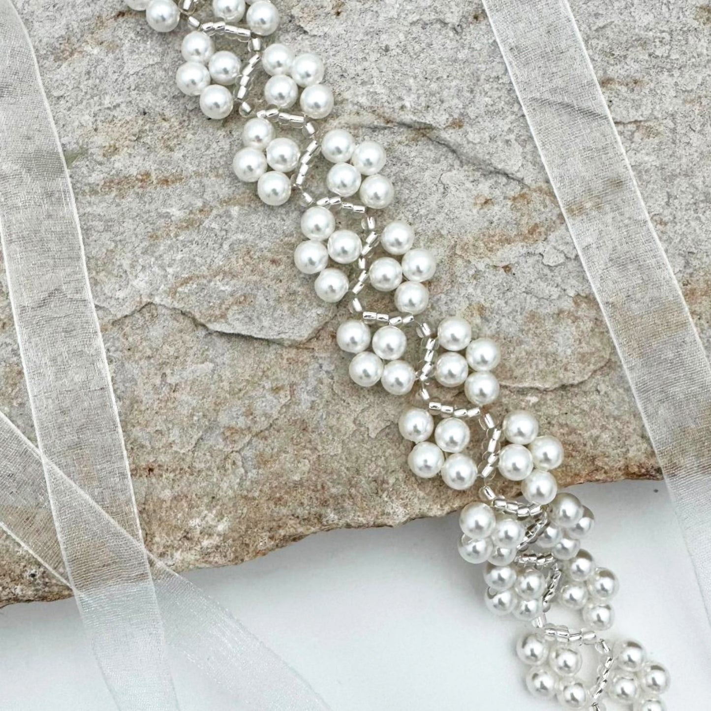 BS147 ivory pearl belt