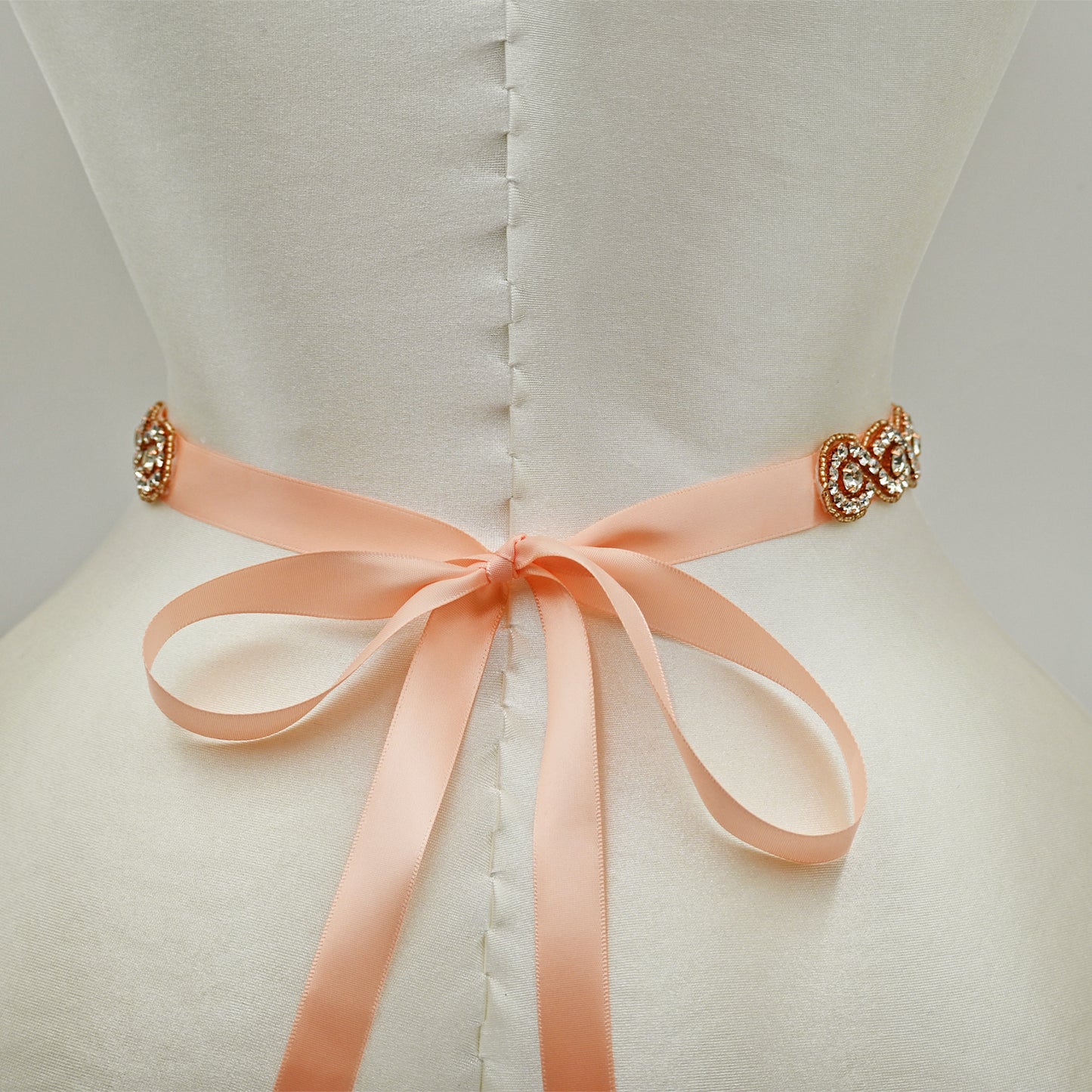 Rose Gold Rhinestone Bridal Belt Wedding Sash – Bridella BS28RG