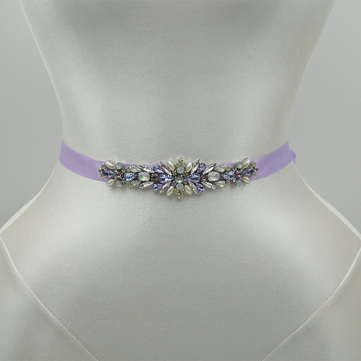Bridella BS451L Lavender Rhinestone Belt