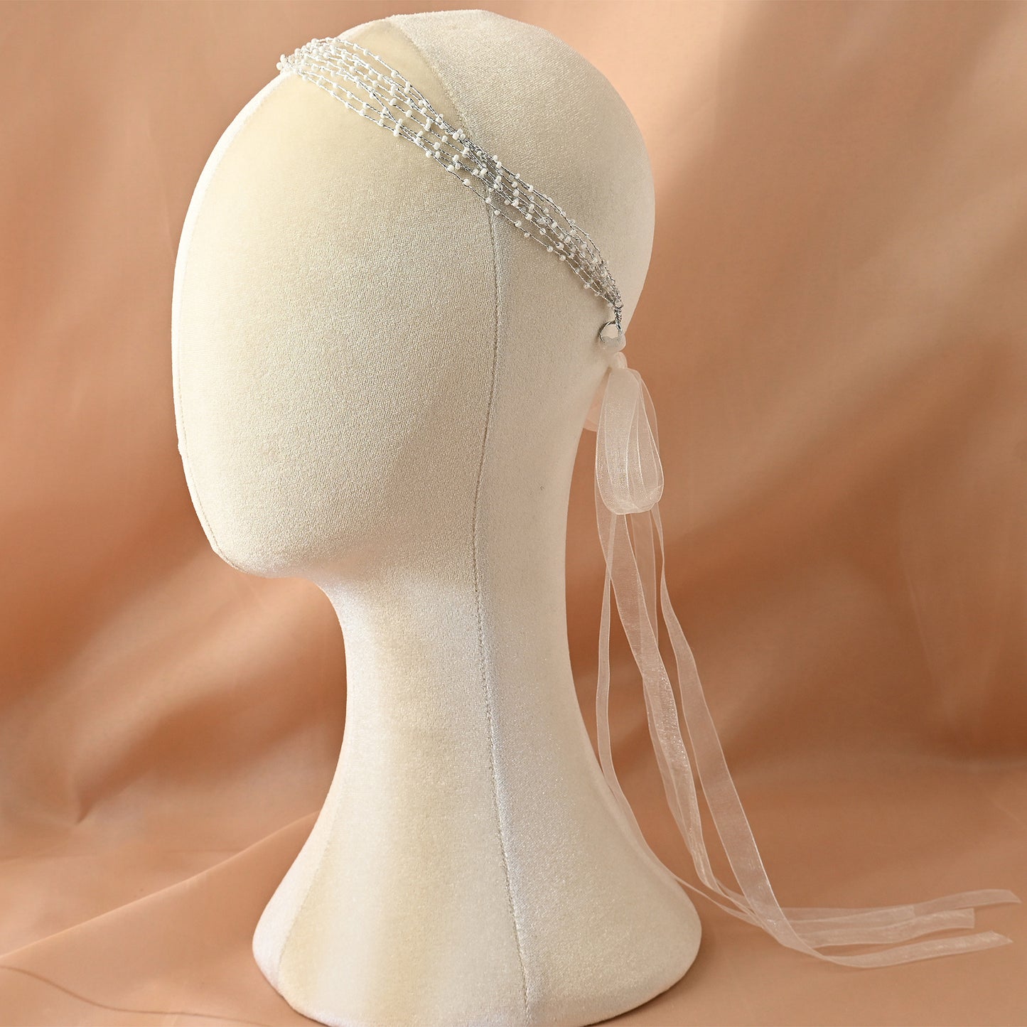 Bridella BHP28-S Silver Bead Headband
