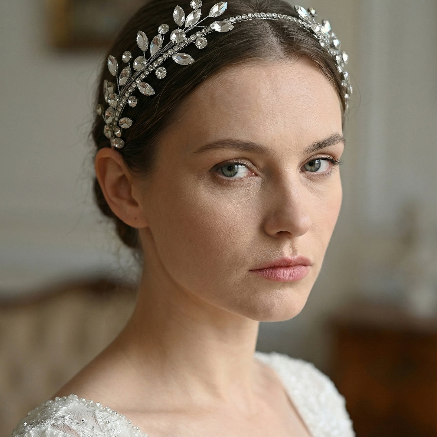 Bridella BHP531-S Silver Rhinestone Headband