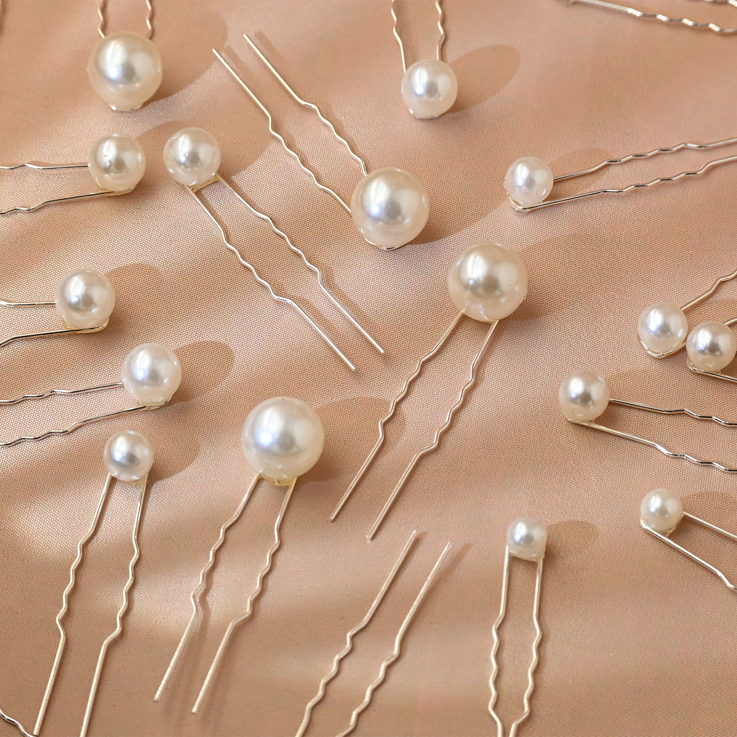 Bridella BHP536-20 pcs Silver Pearl Headwear