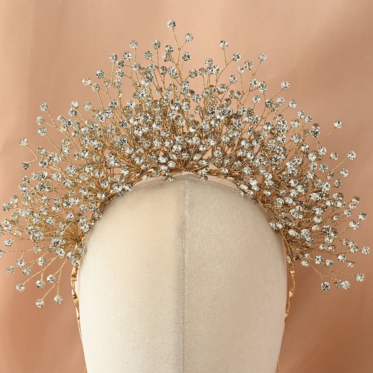 Bridella BHP193-G Gold Rhinestone Crown