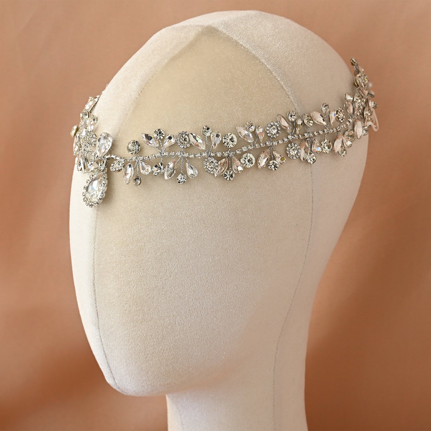 Bridella BHP470-S Silver Rhinestone Headband