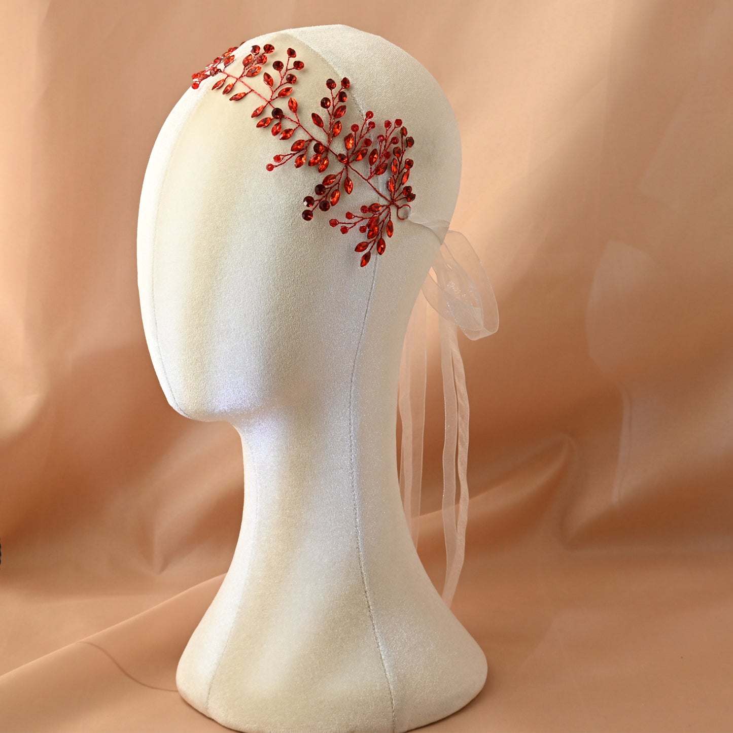 Bridella BHP21-Red Red Rhinestone Headband
