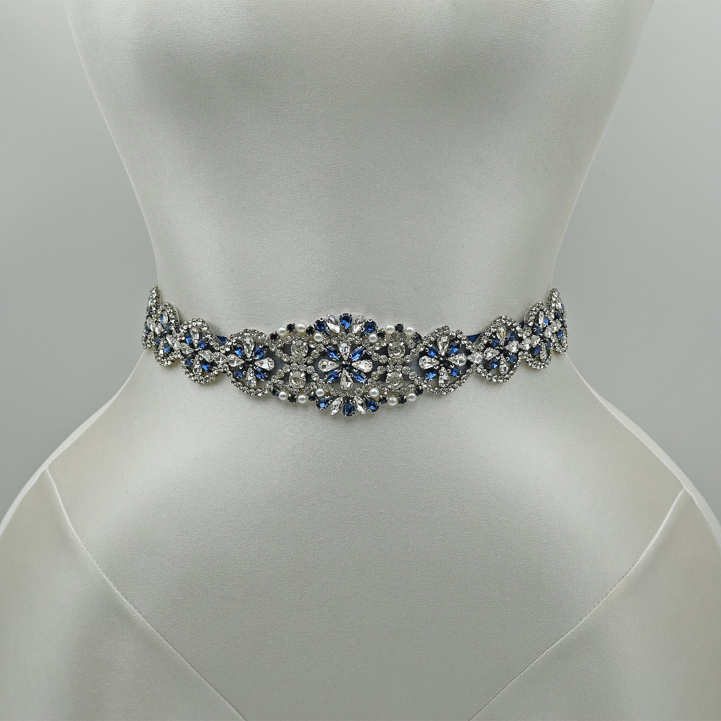 Bridella BS453ML Navy Rhinestone Belt