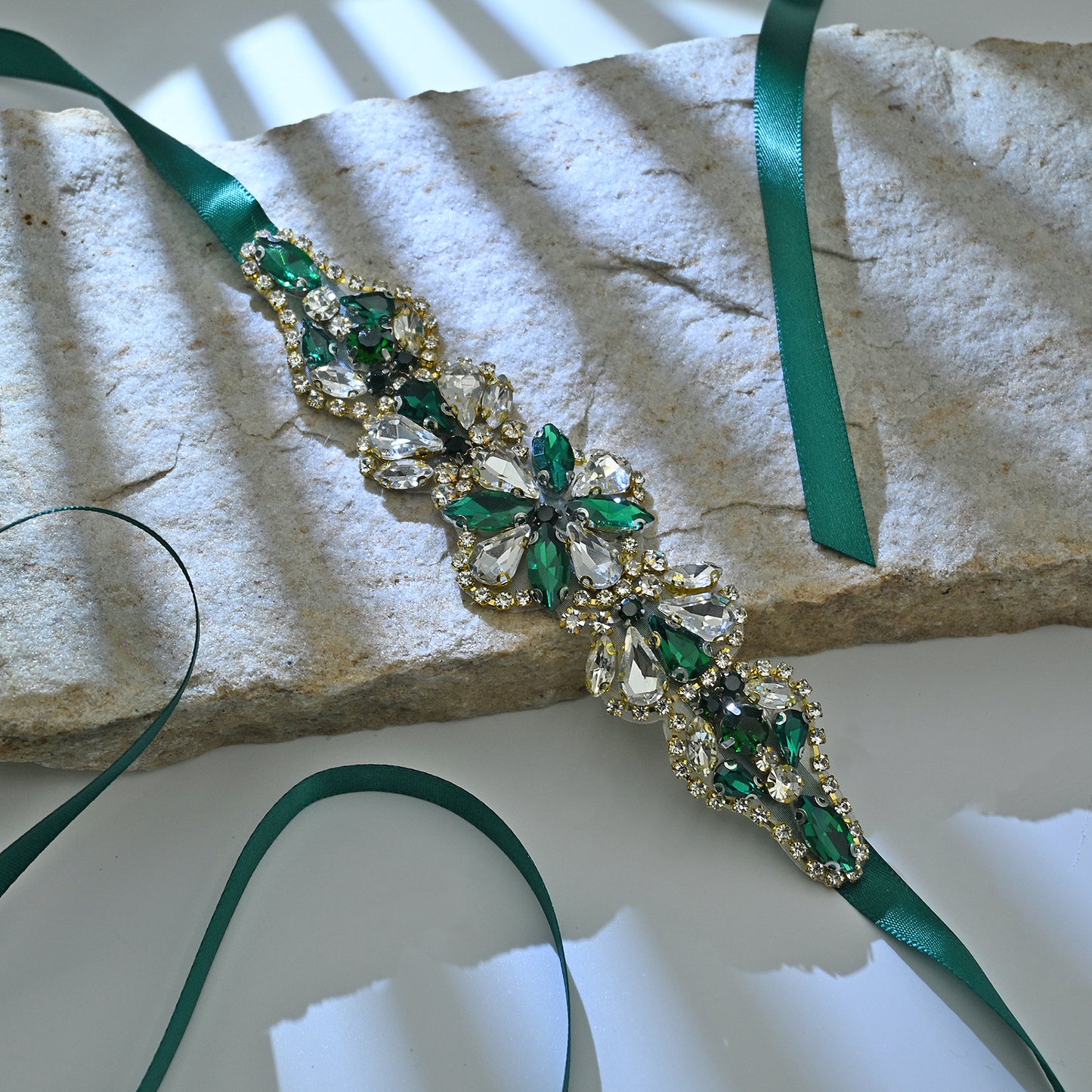 Bridella BS137GKL Green Rhinestone Belt