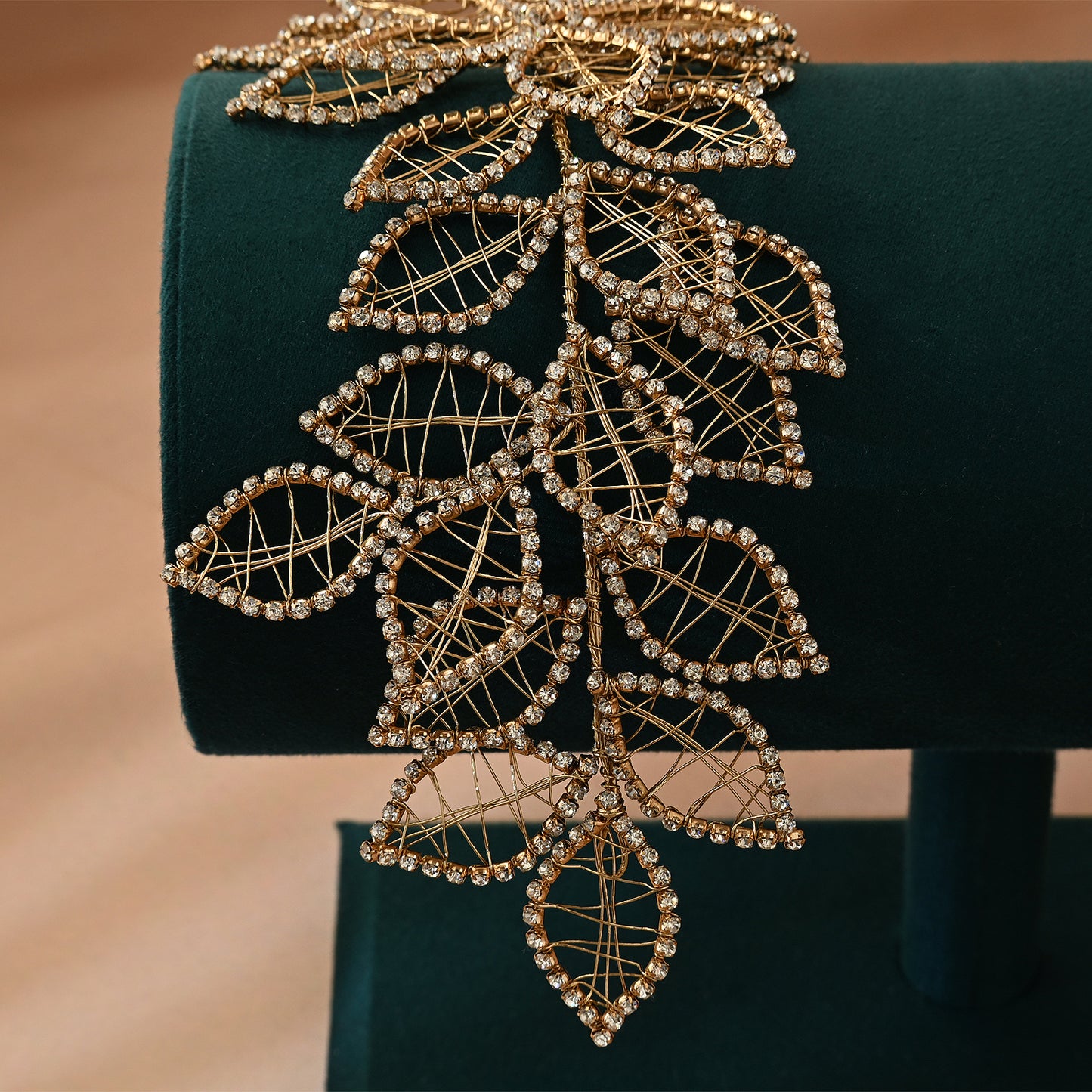 Gold Rhinestone Crown Bridal Tiara - Bridella BHP256-XG