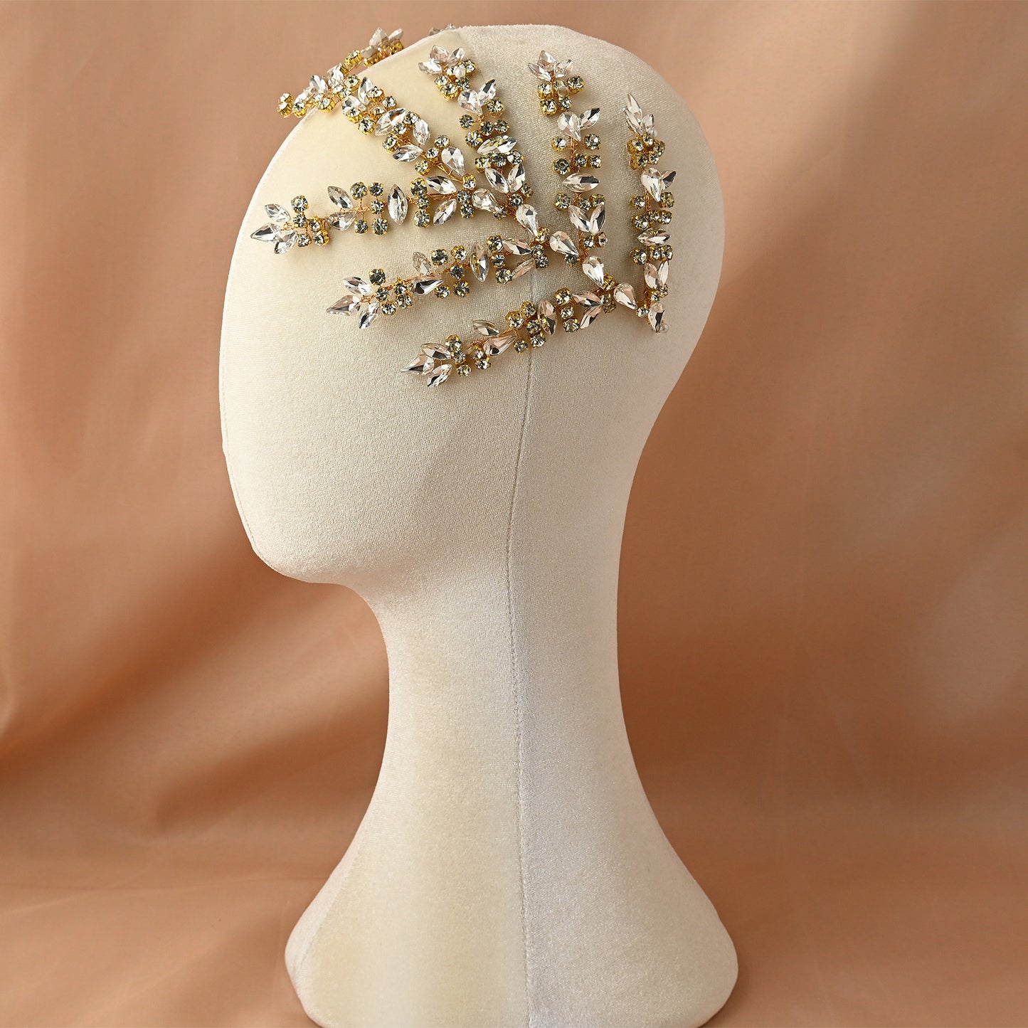 Bridella BHP425-G Gold Rhinestone Crown