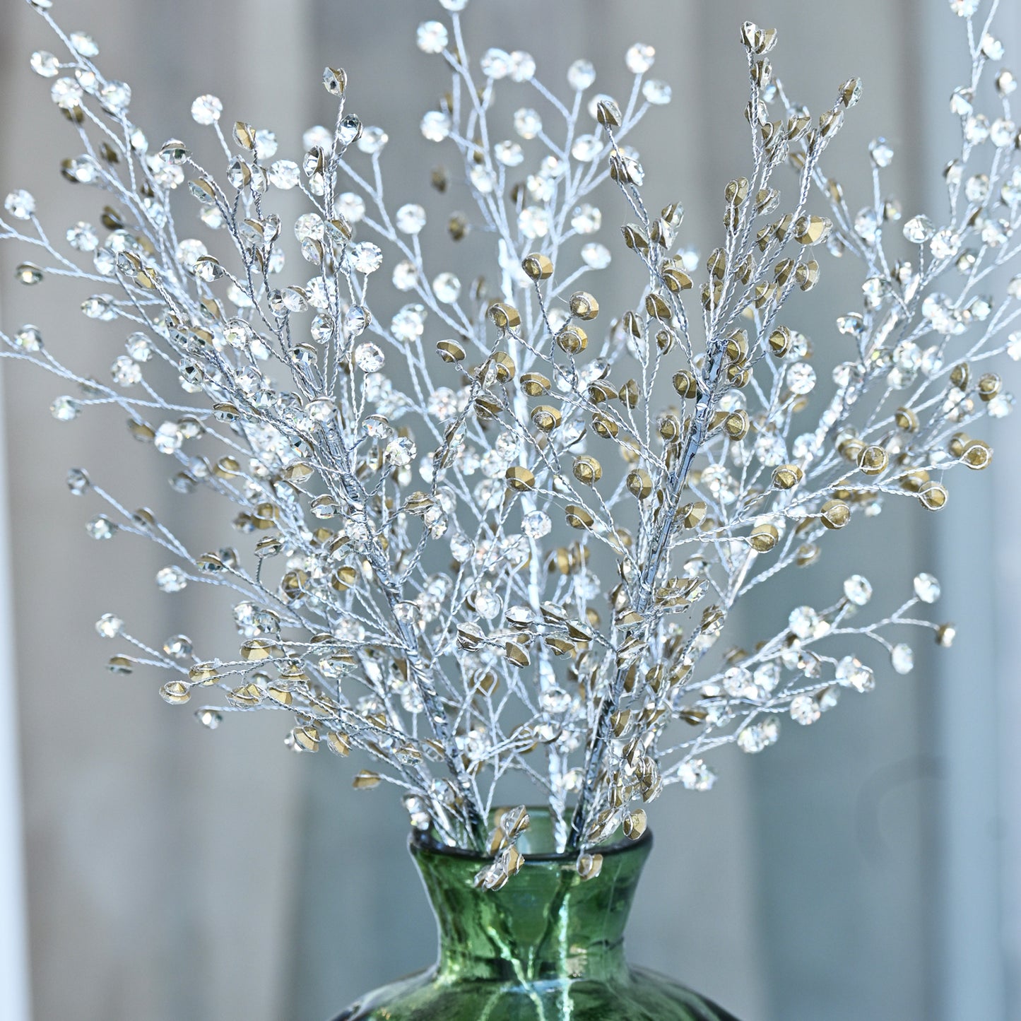 Handmade Crystal Bead Artificial Berry Branches, Multi-Color Rhinestone Wire Floral Picks k112