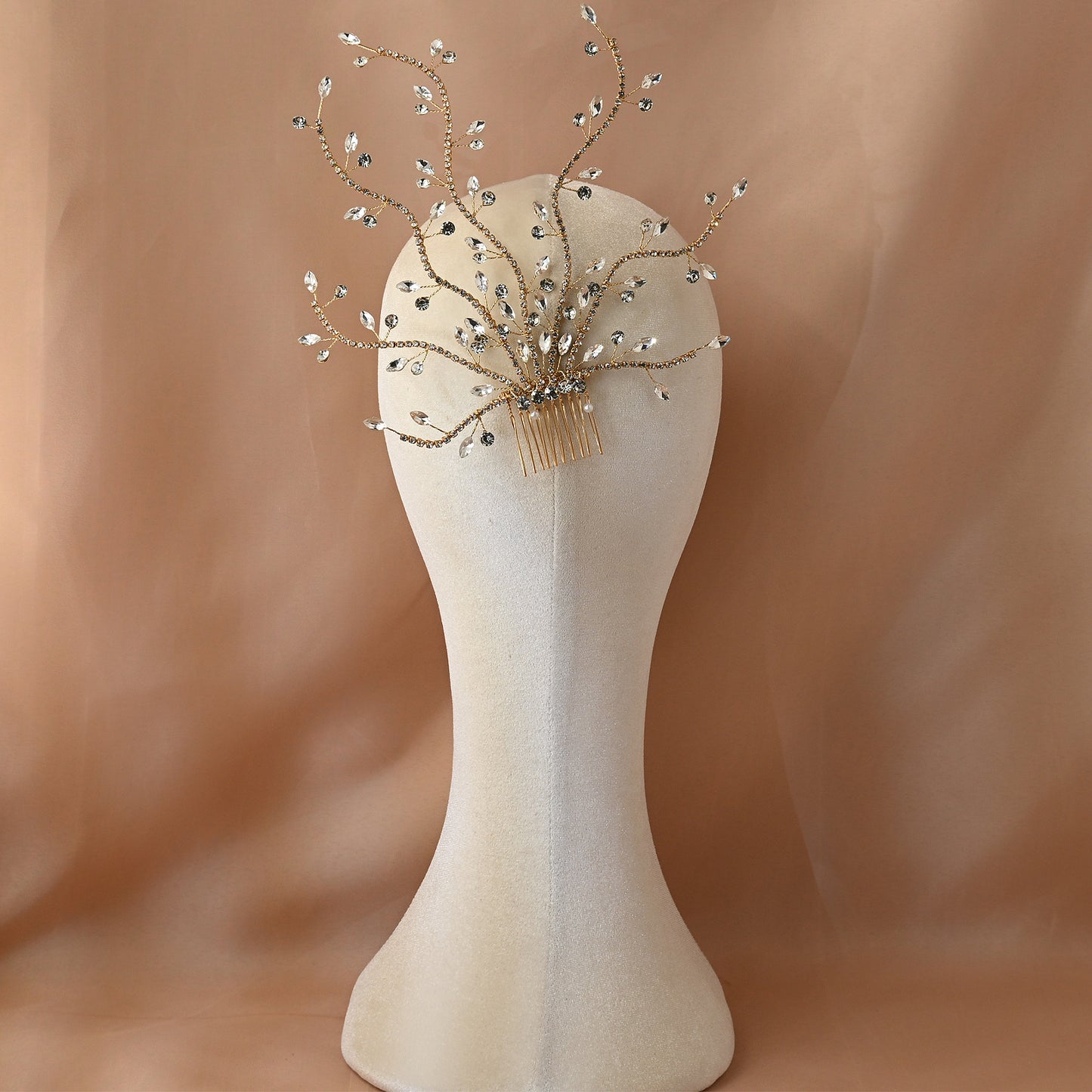 Bridella BHP481-G Gold Rhinestone Tiara