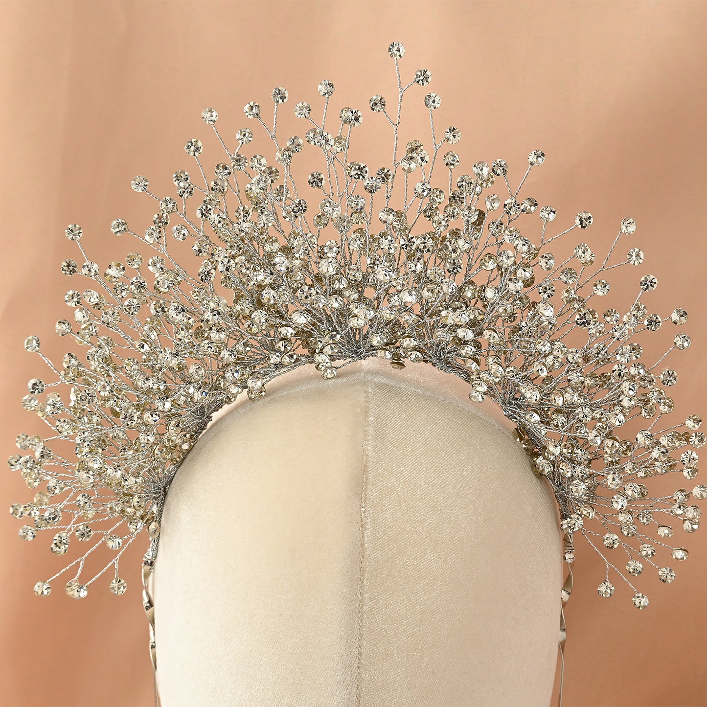 Bridella BHP193-S Sliver Rhinestone Crown