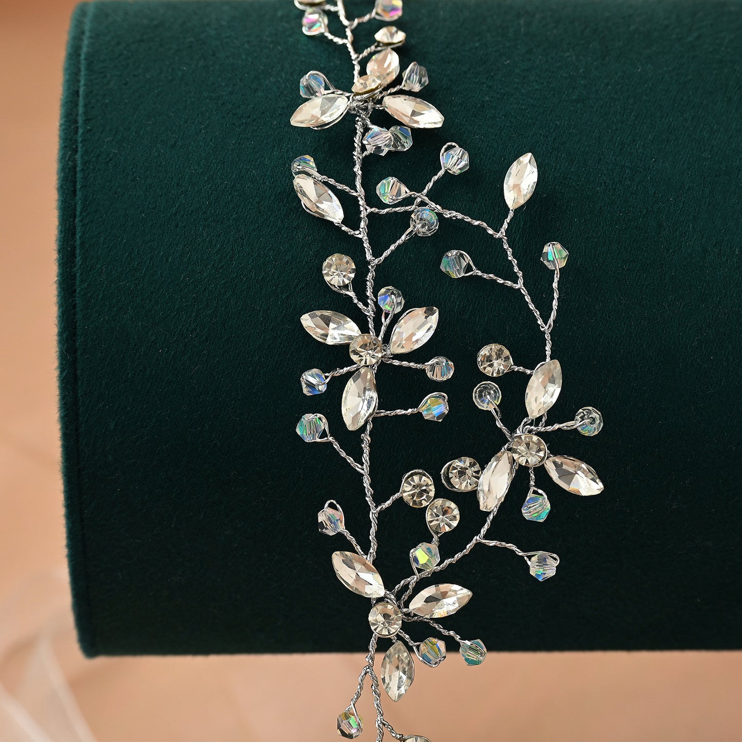 Bridella BHP142 Silver Rhinestone & Crystal Headband