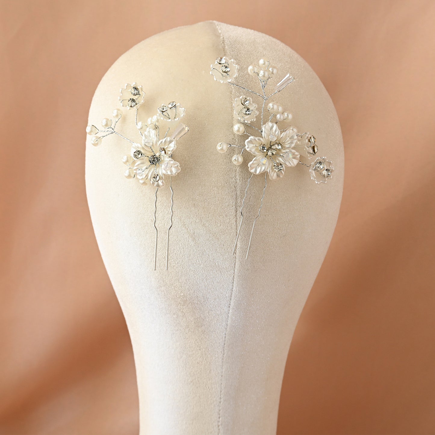 Pearl, Flower, Three Piece, Bride Headpiece Wedding