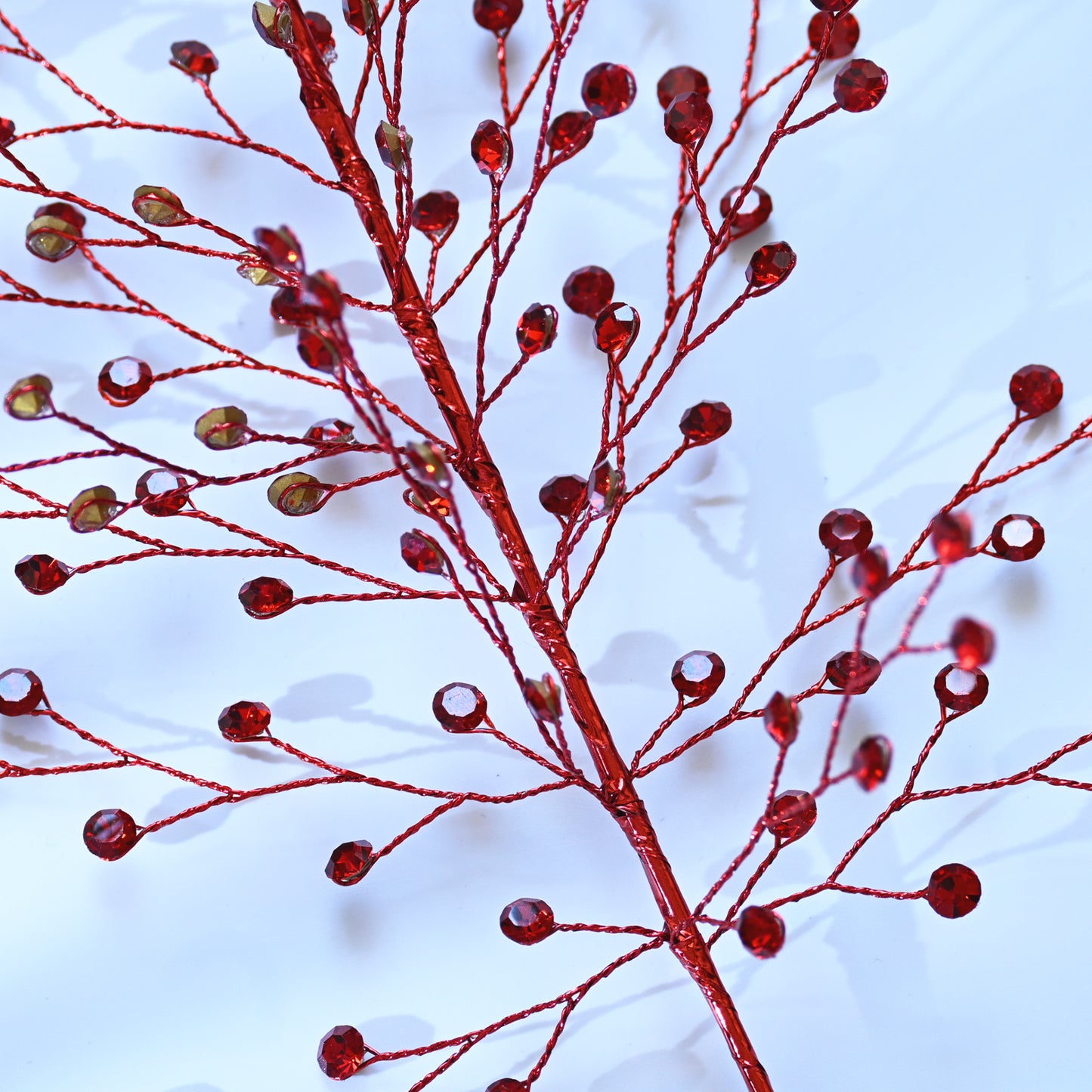 Handmade Crystal Bead Artificial Berry Branches, Multi-Color Rhinestone Wire Floral Picks k112