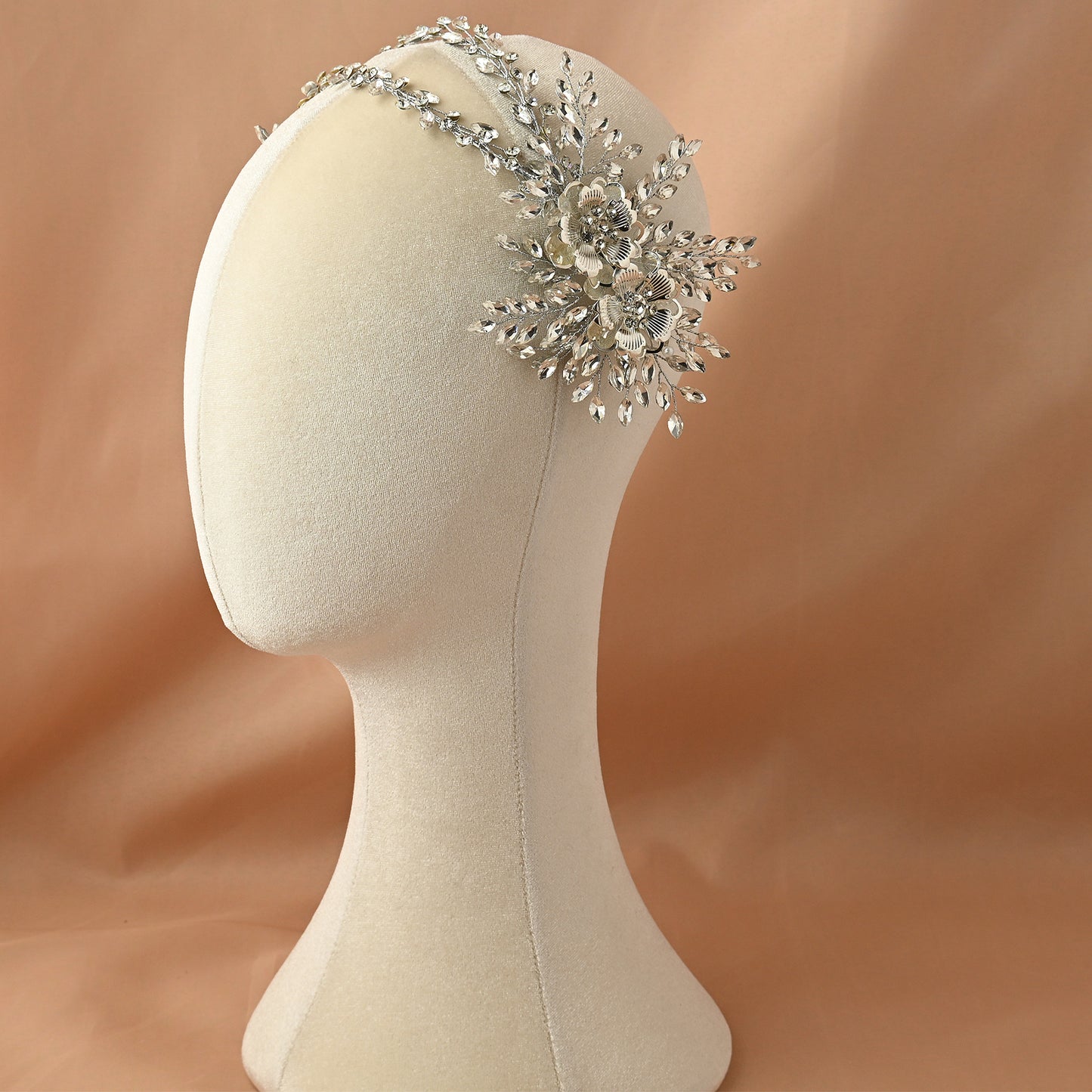 Bridella BHP284-S Silver Rhinestone Crown