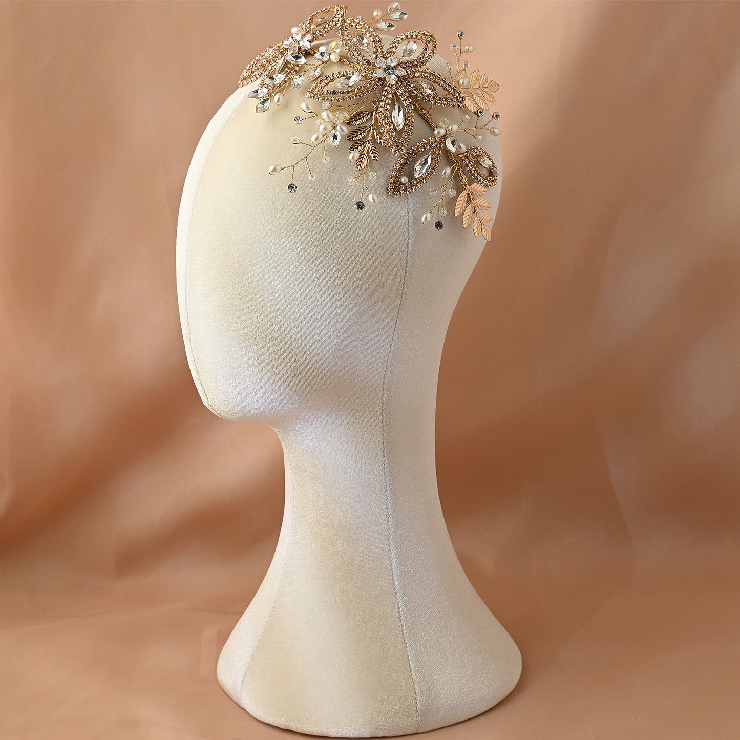 Bridella BHP305-G Gold Rhinestone Crown