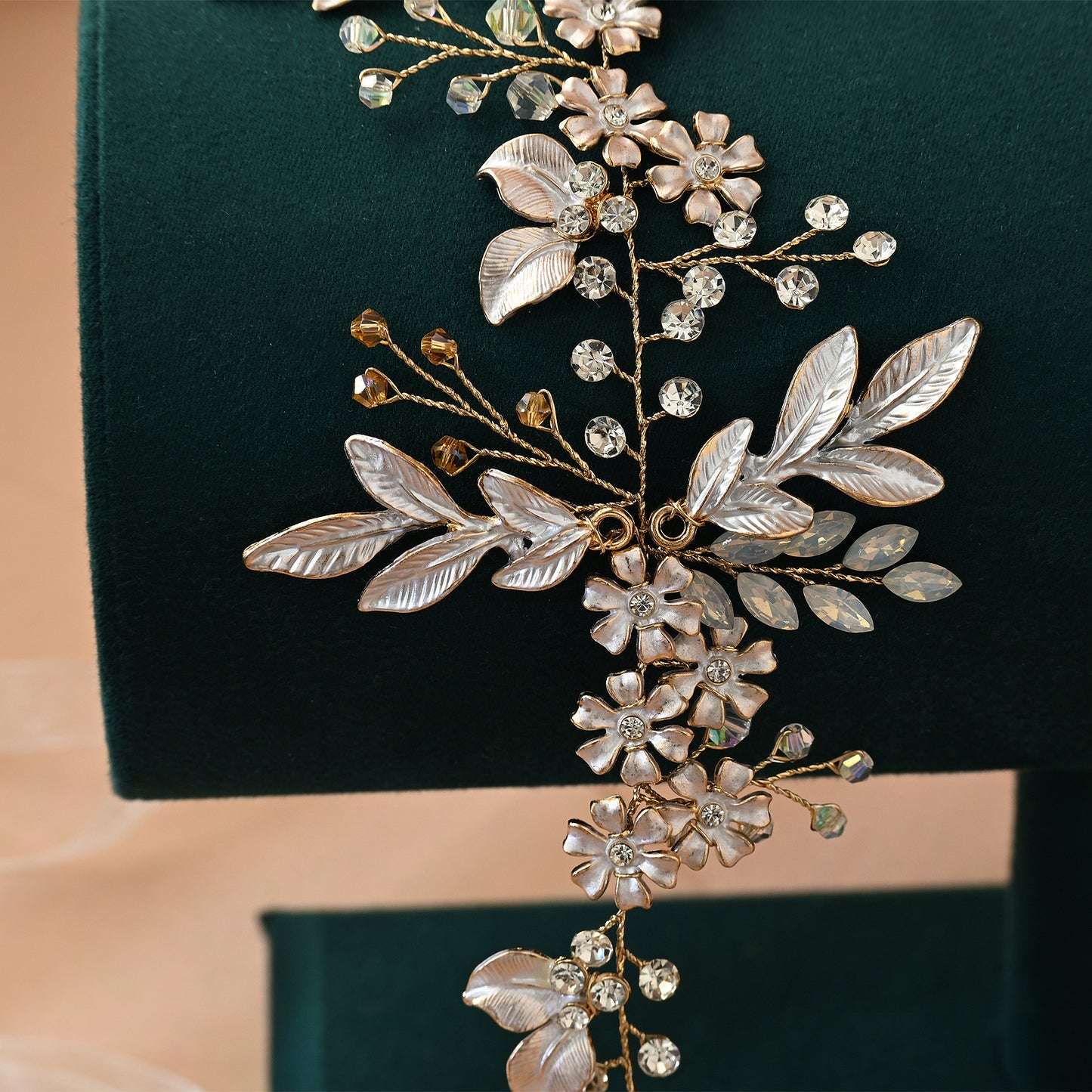 Bridella BHP278-G Gold Rhinestone & Pearl Headband