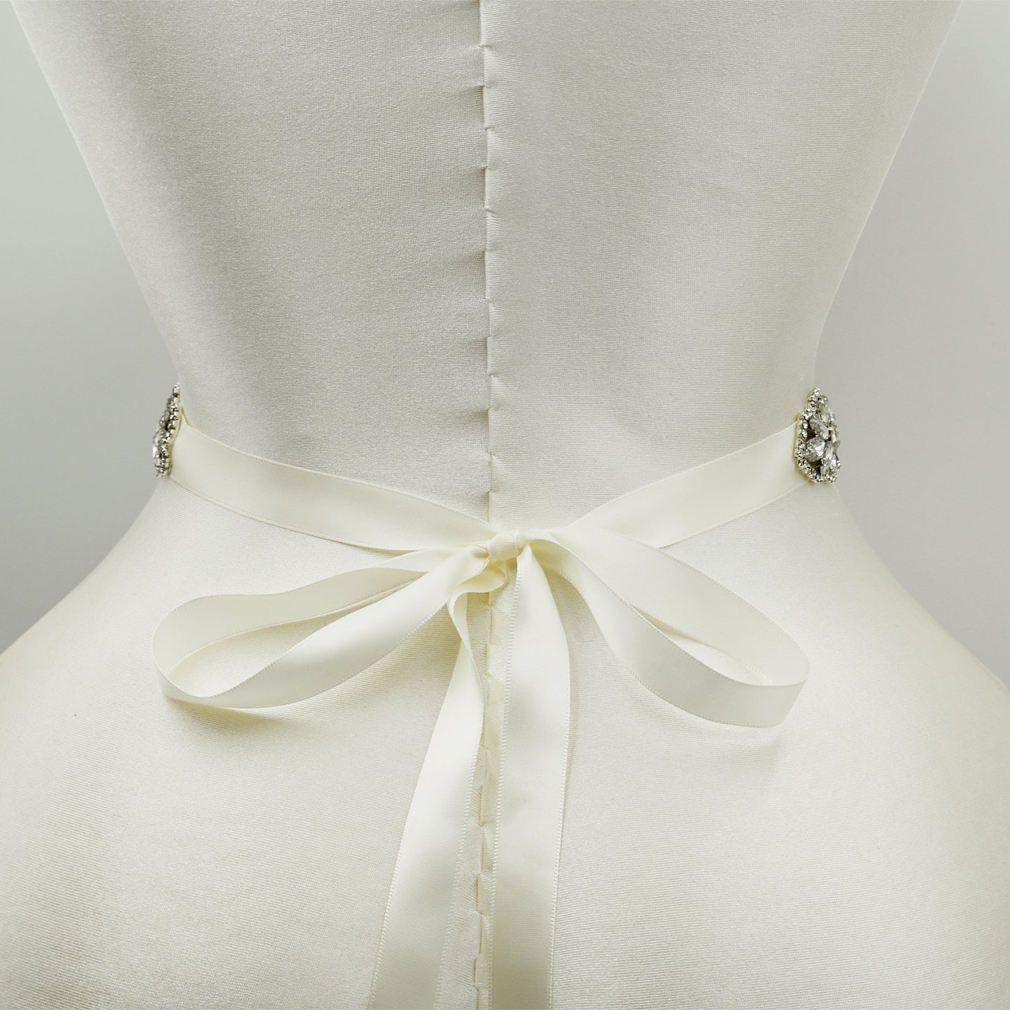 Ivory Rhinestone Belt -Bridella BS21