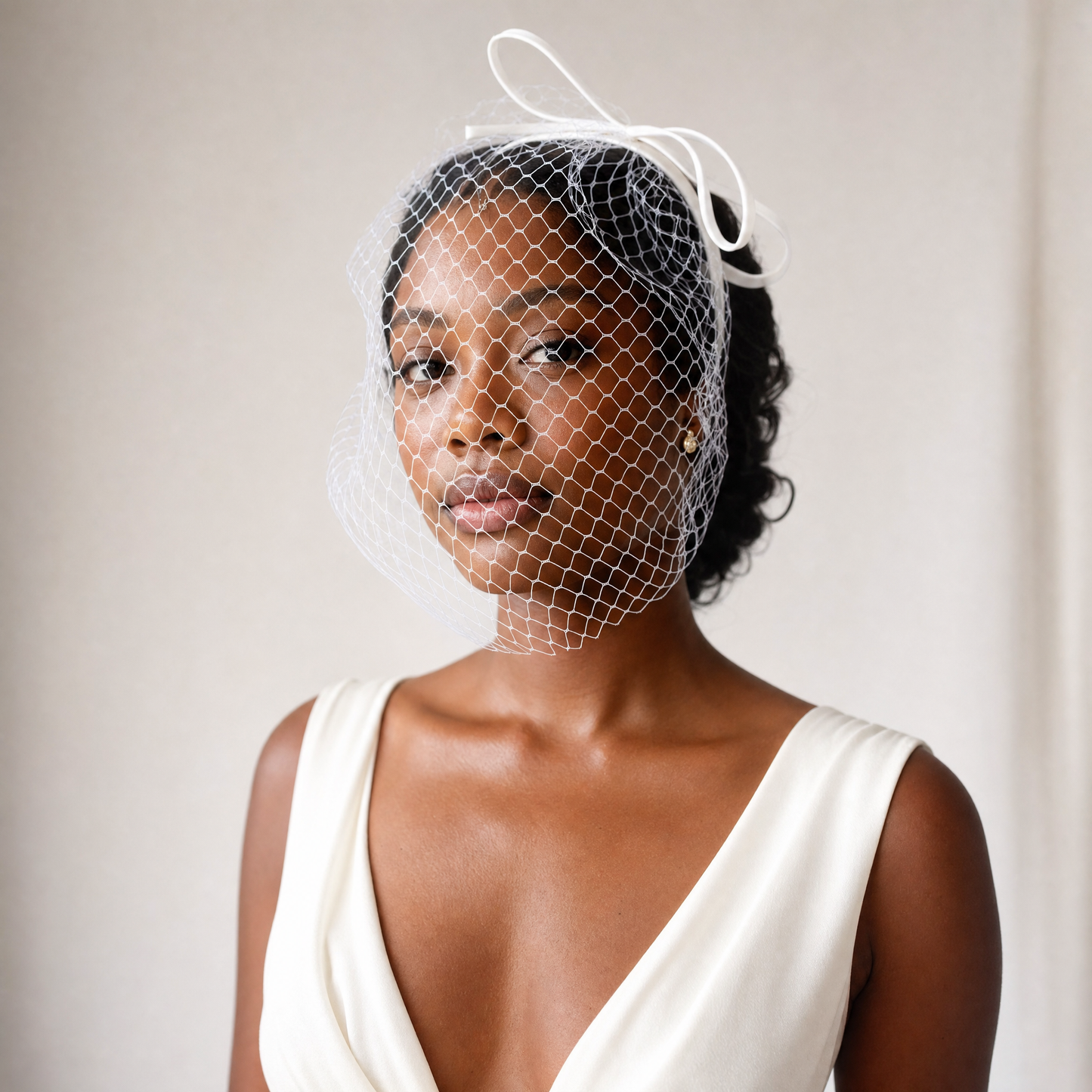 Bow Birdcage Bridal Veil Wedding Headband Veil - Bridella BMA23-W
