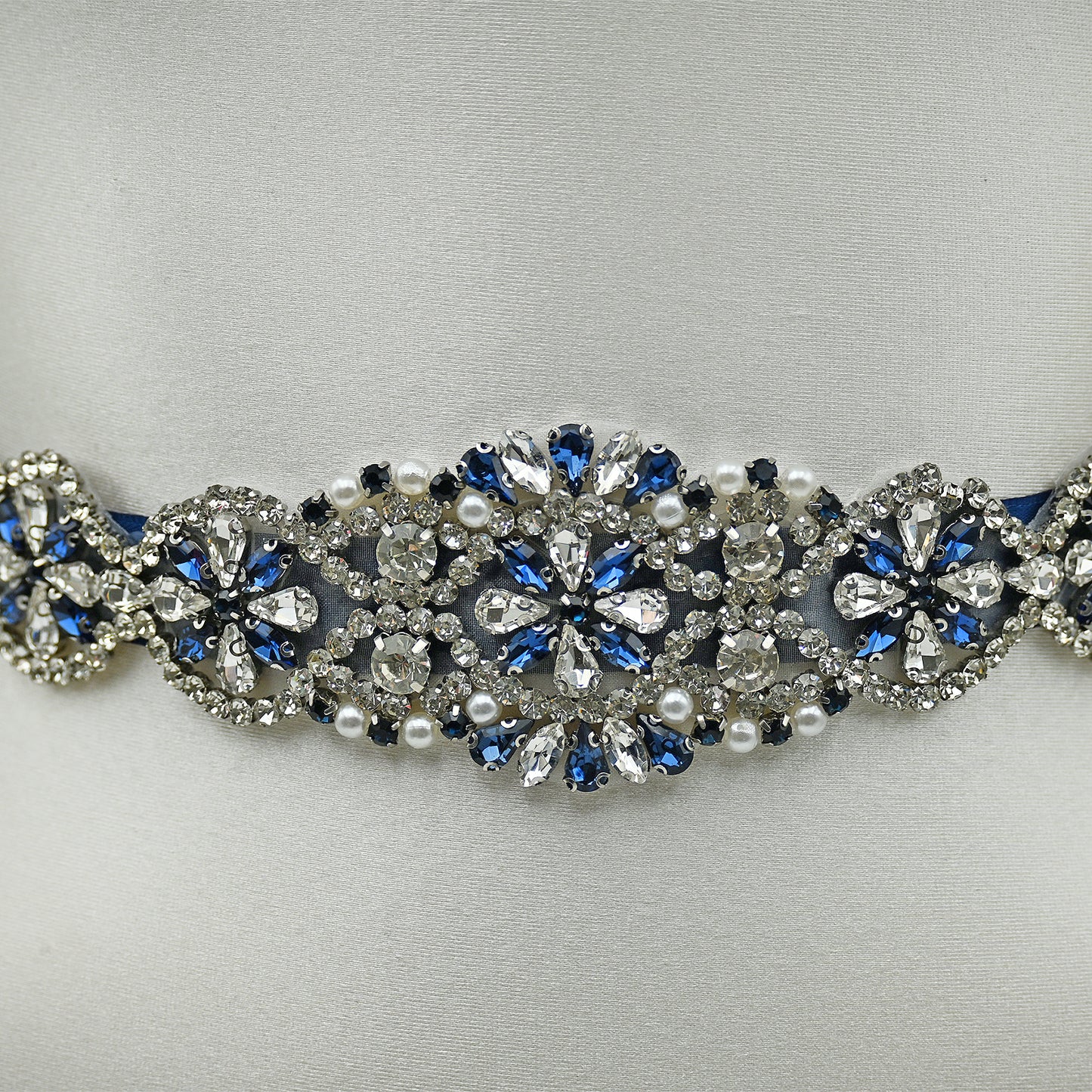 Bridella BS453ML Navy Rhinestone Belt
