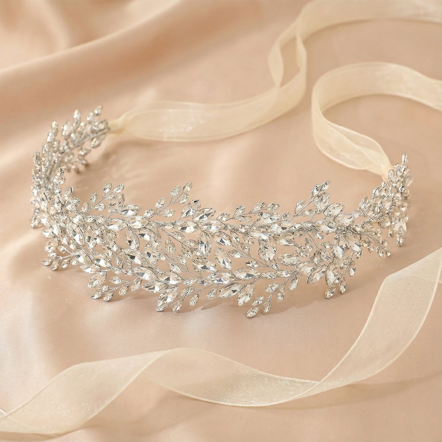 Bridella BHP304-S Silver Rhinestone Tiara