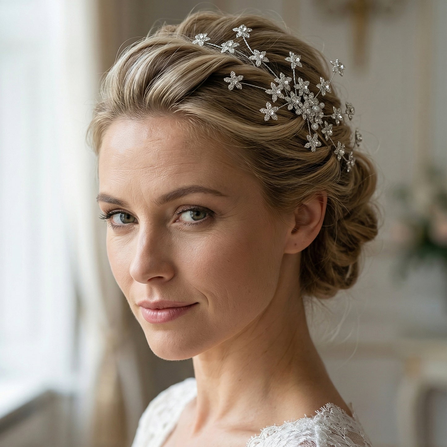 Bridella BHP502-S Silver Rhinestone Hair Comb