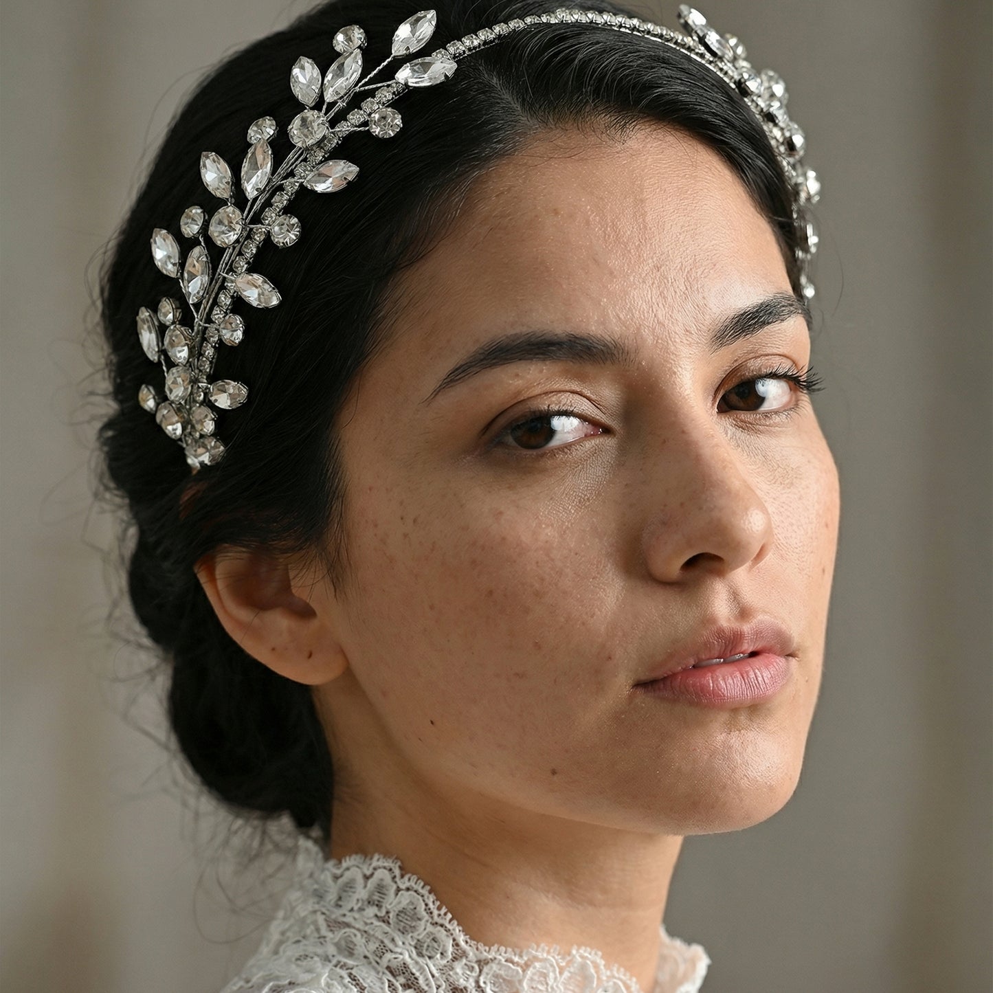 Bridella BHP531-S Silver Rhinestone Headband