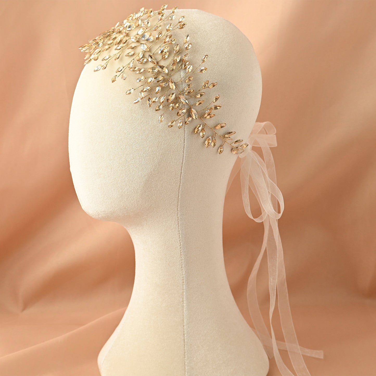 Bridella BHP237-Champagne Champagne Rhinestone Headband