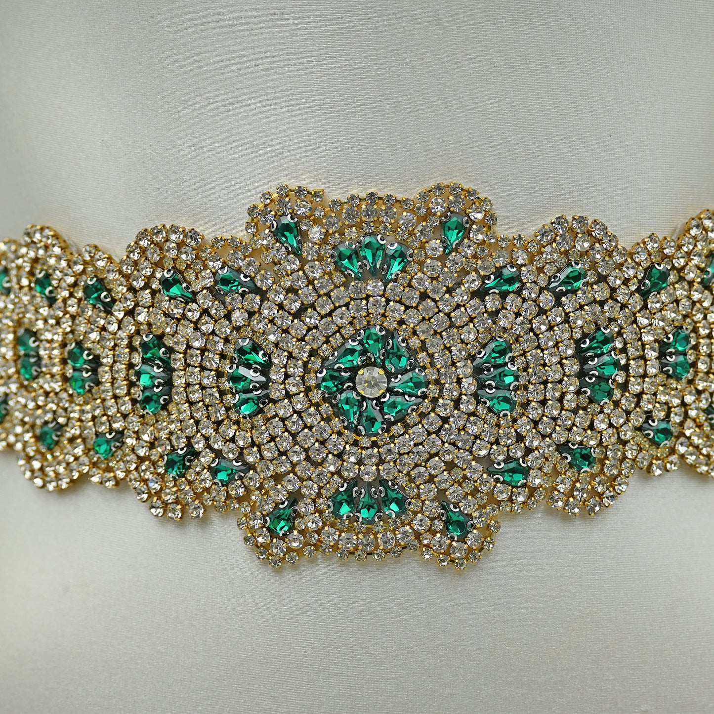 Bridella BS88GKL Green Rhinestone Belt