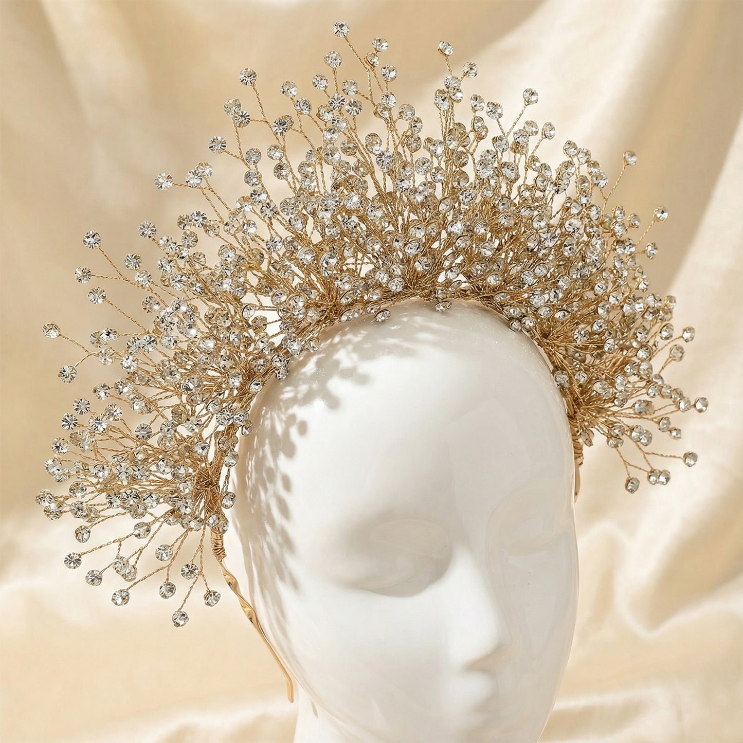 Bridella BHP193-G Gold Rhinestone Crown