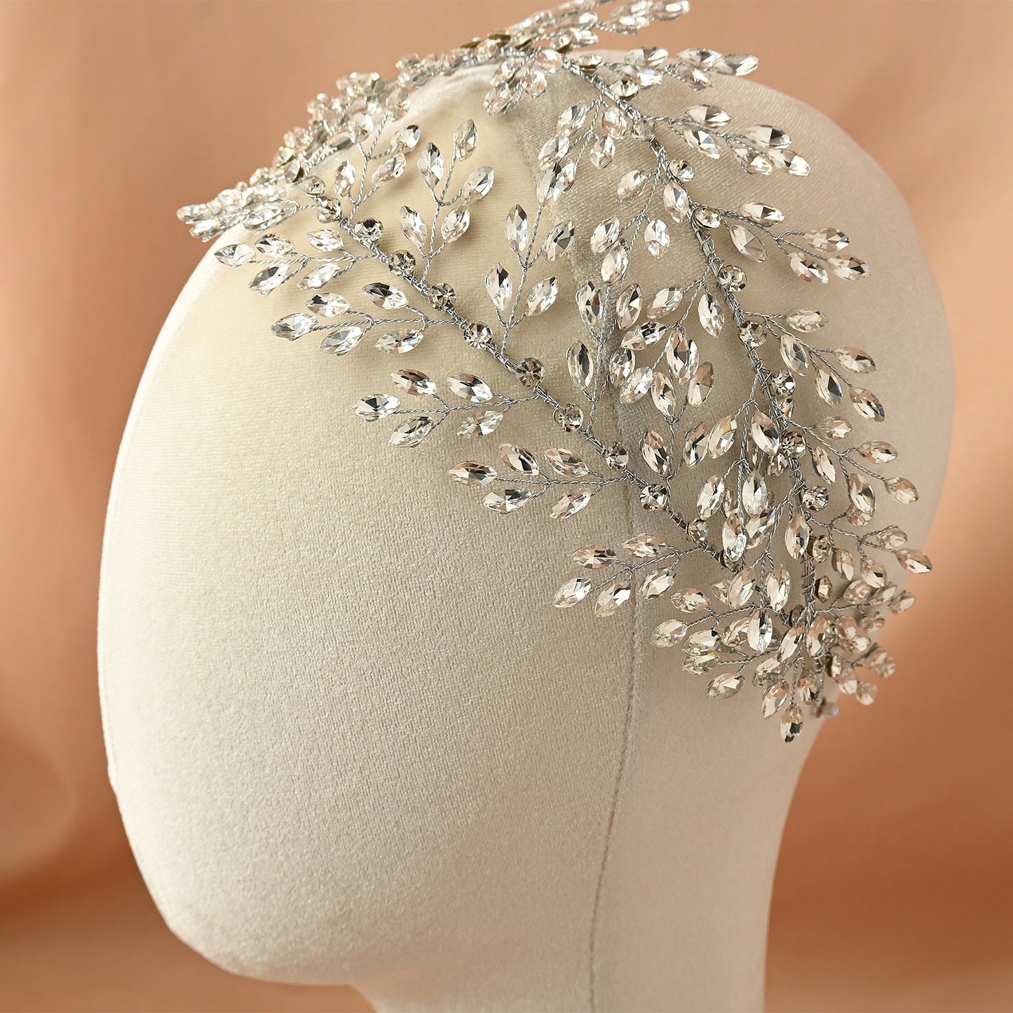 Bridella BHP308-S Silver Rhinestone Crown