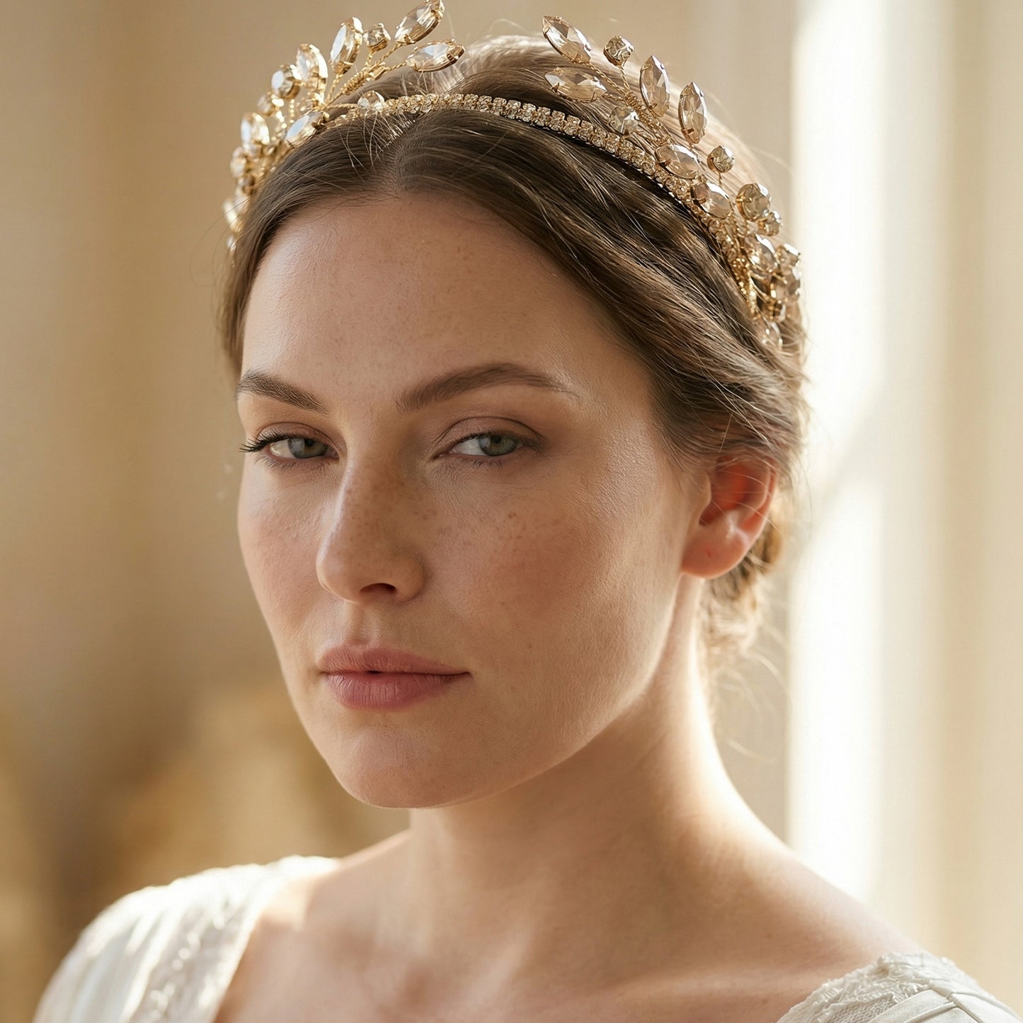 Bridella BHP531-G Gold Rhinestone Headband