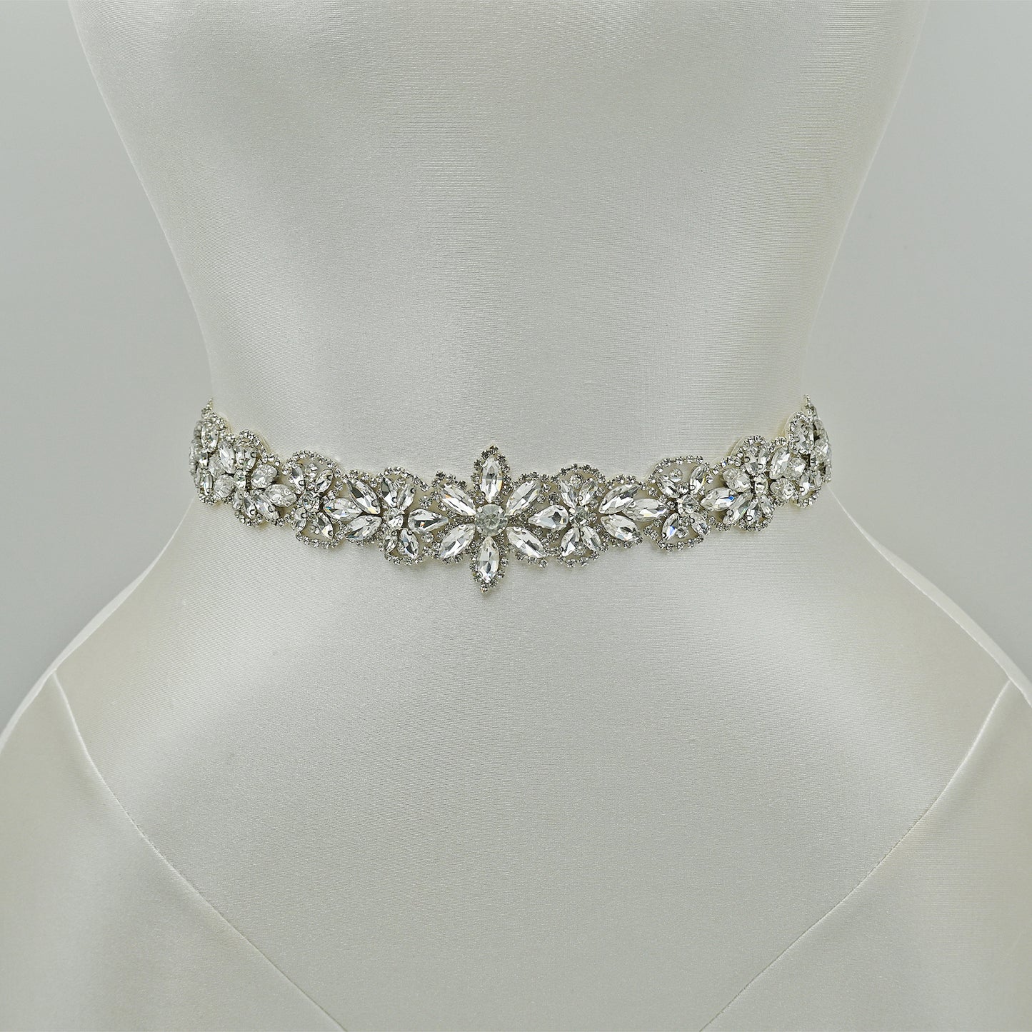 Bridella BS21 Ivory Rhinestone Belt