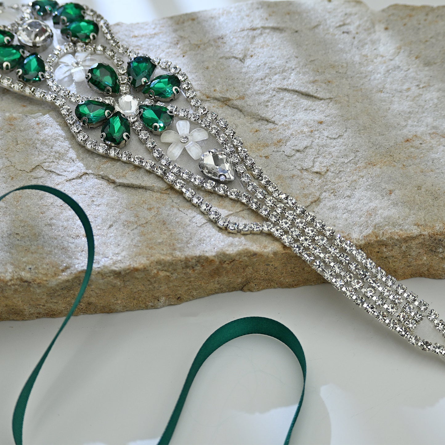 Bridella BS240KL Ivory Rhinestone Belt