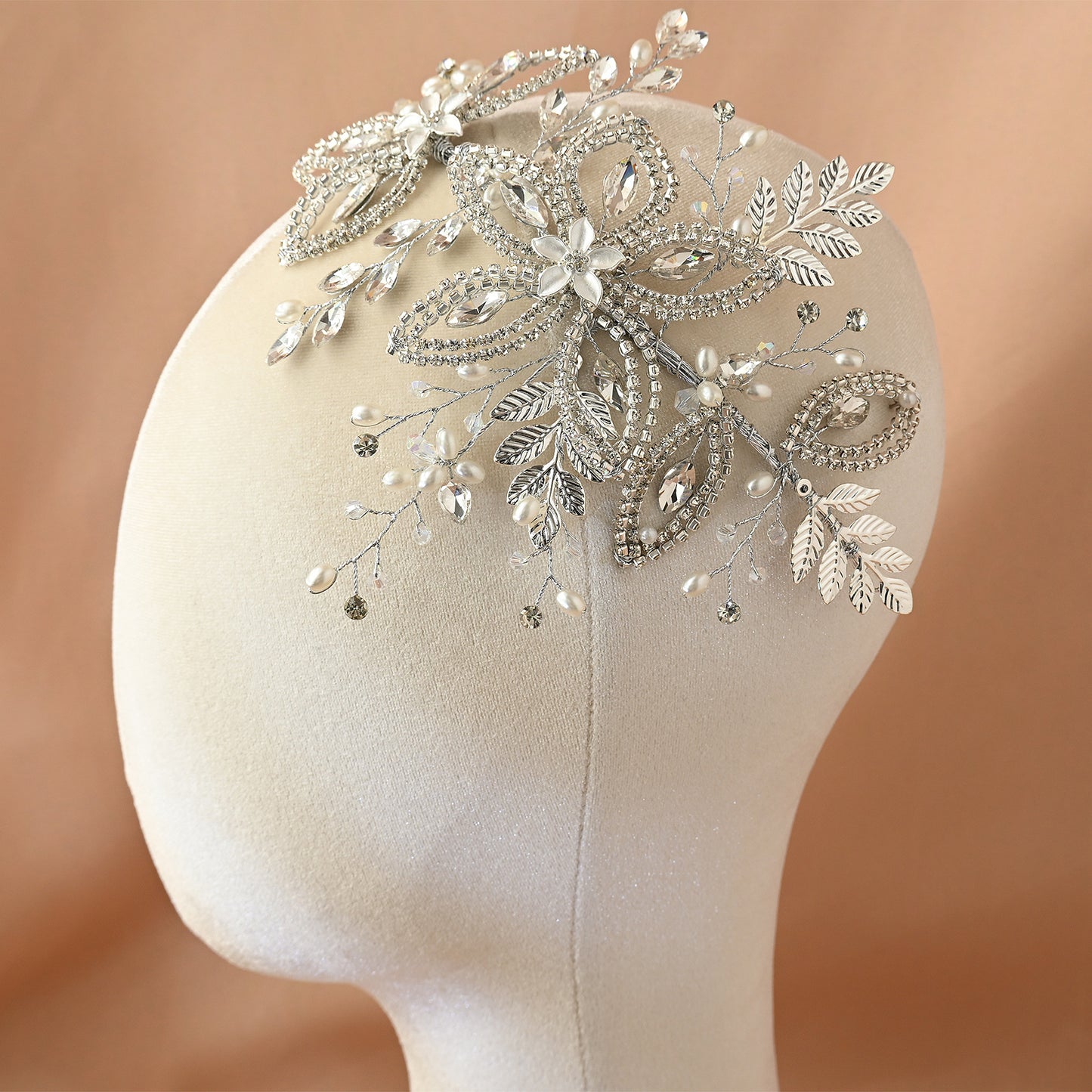 Bridella BHP305-S Silver Rhinestone Crown