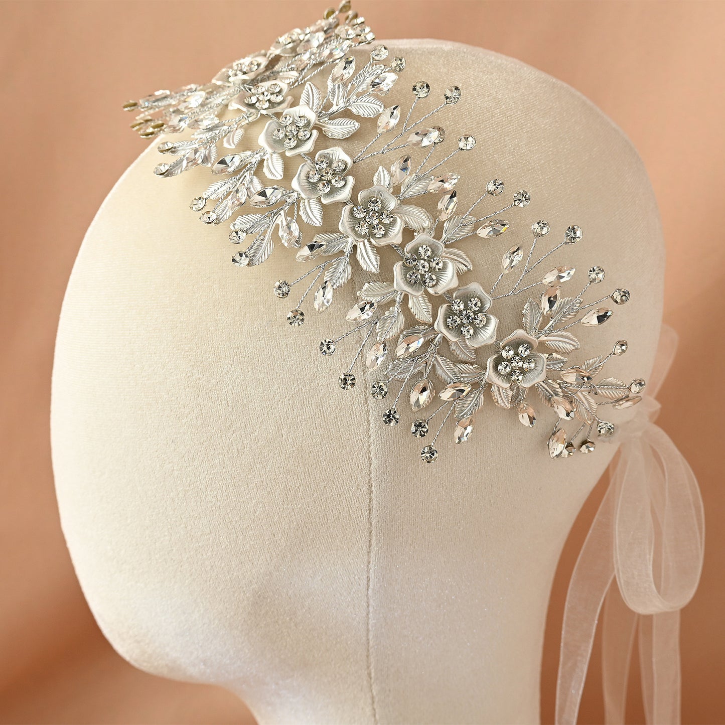 Bridella BHP349-S Silver Rhinestone Headband