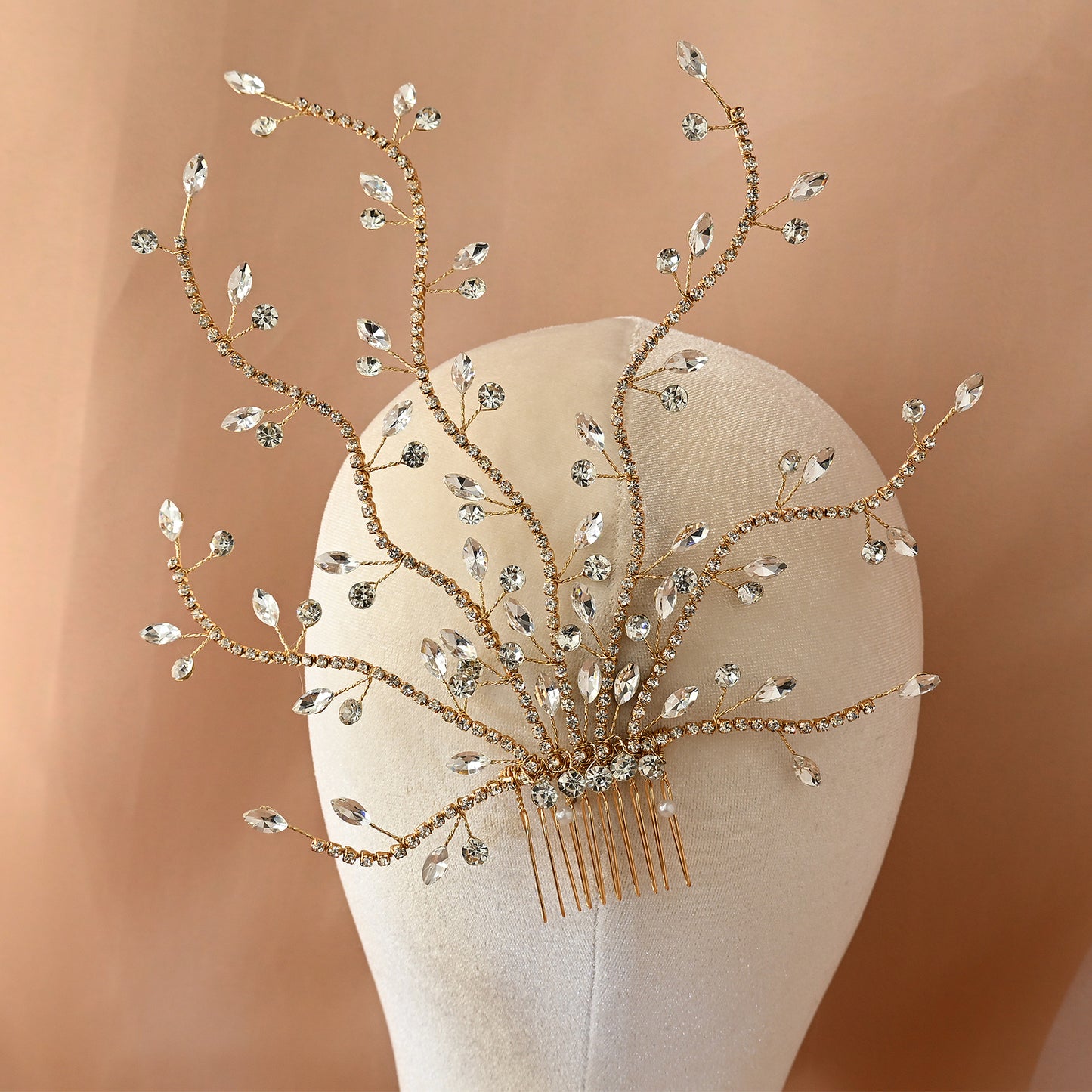 Bridella BHP481-G Gold Rhinestone Tiara