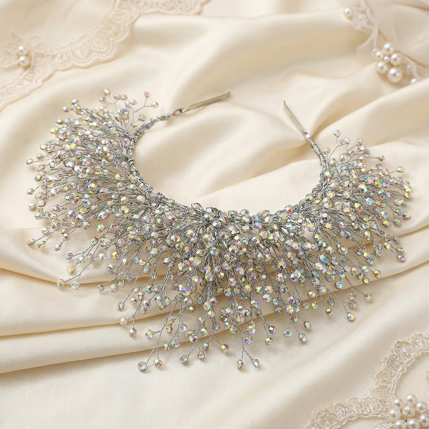 Colorful Rhinestone Bridal Crown Tiara - Bridella BHP193-Colorful