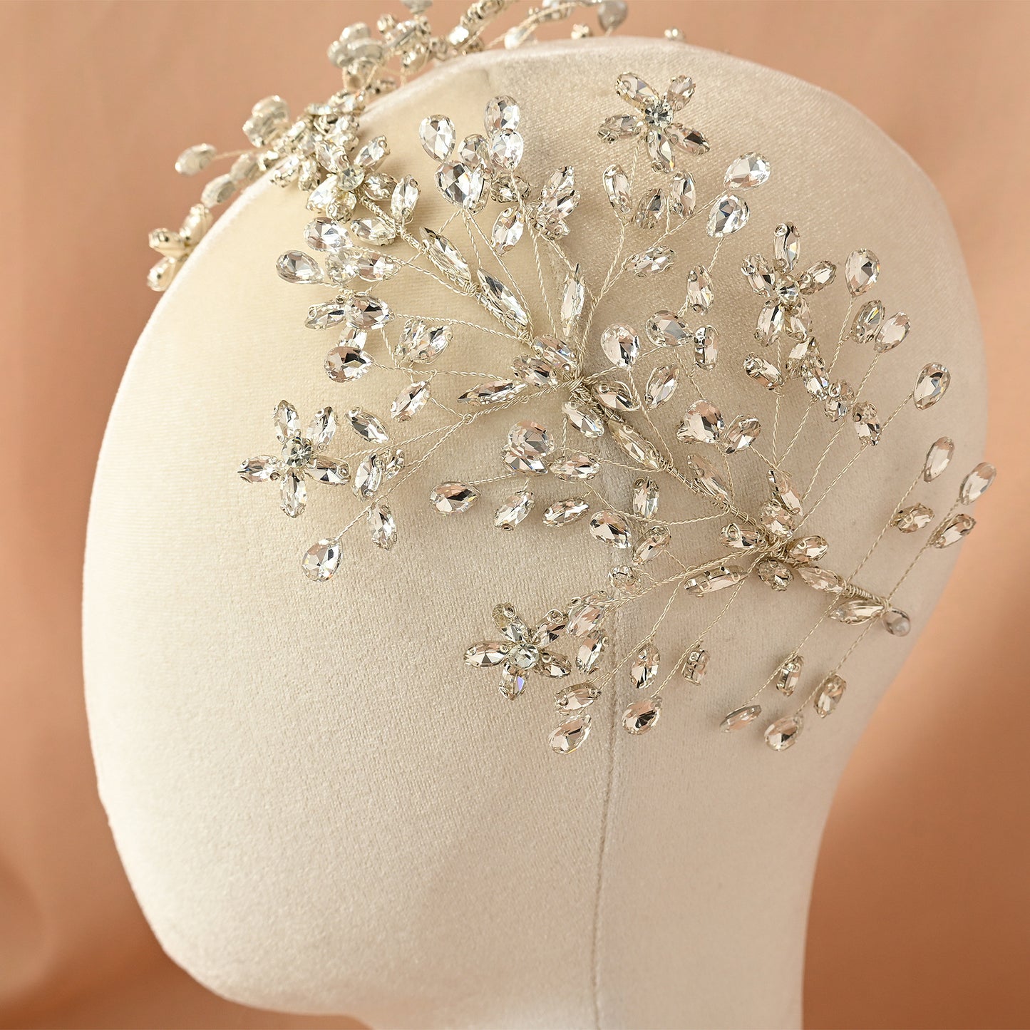 Bridella BHP414-S Silver Rhinestone Tiara