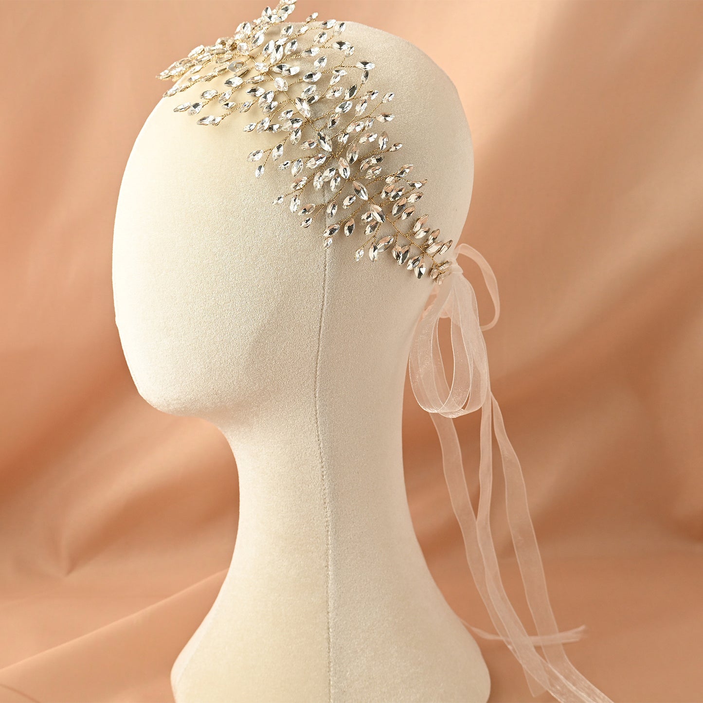 Gold Rhinestone Headband for Wedding - Bridella BHP237-G
