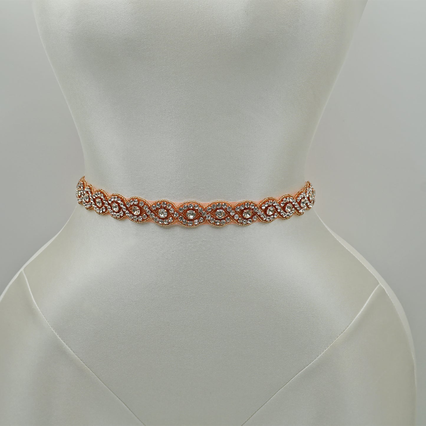Bridella BS28RG Rose Gold Rhinestone Belt