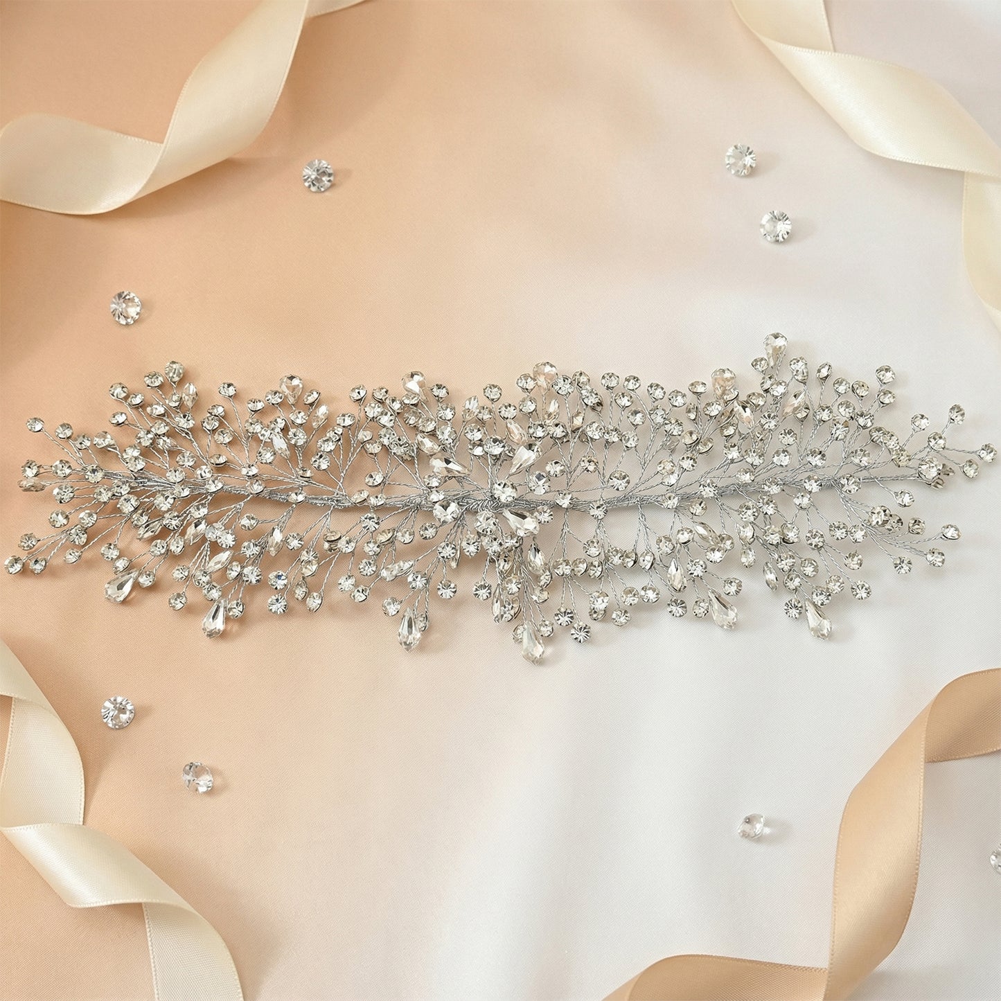 Bridella BHP415-S Silver Rhinestone Crown