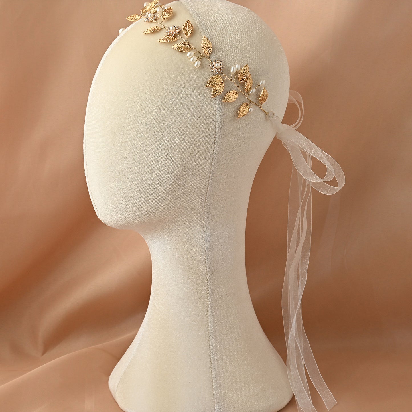 Bridella BHP110 Gold Pearl & Alloy Headband