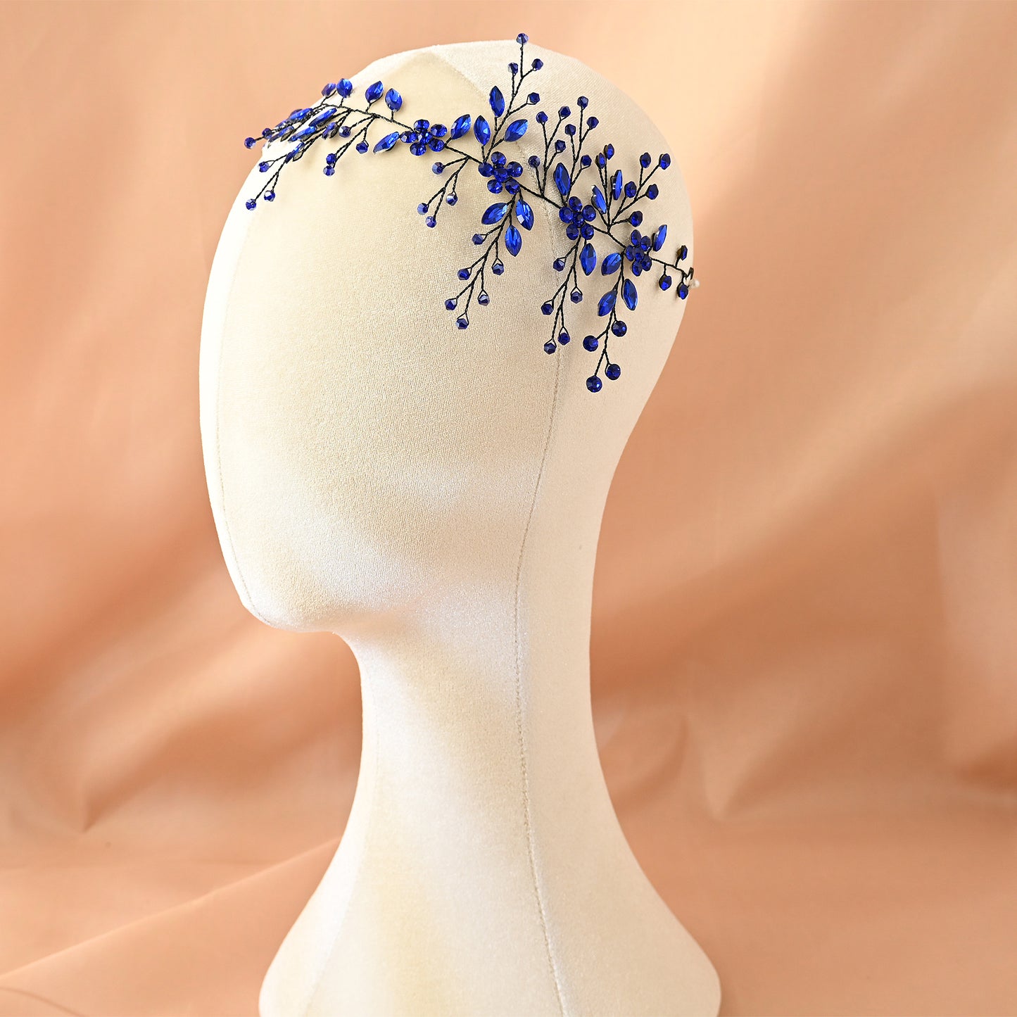 Bridella BHP65-Royal Blue Rhinestone Headband